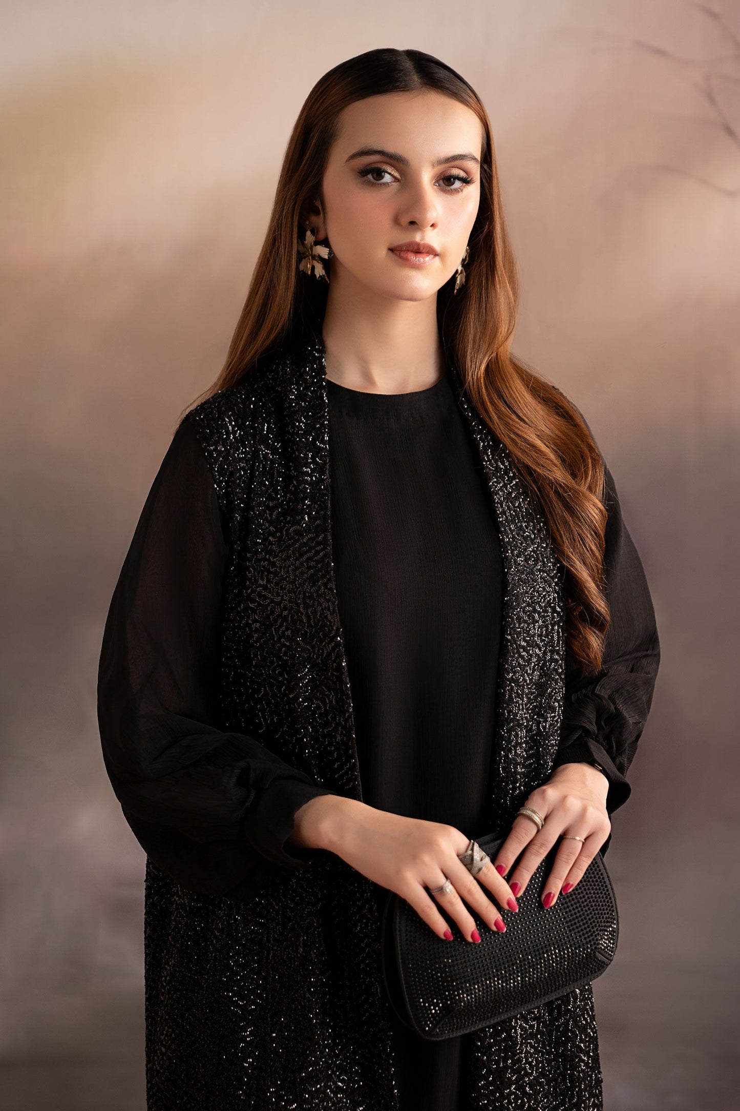 3 Piece Embroidered Raw Silk Suit