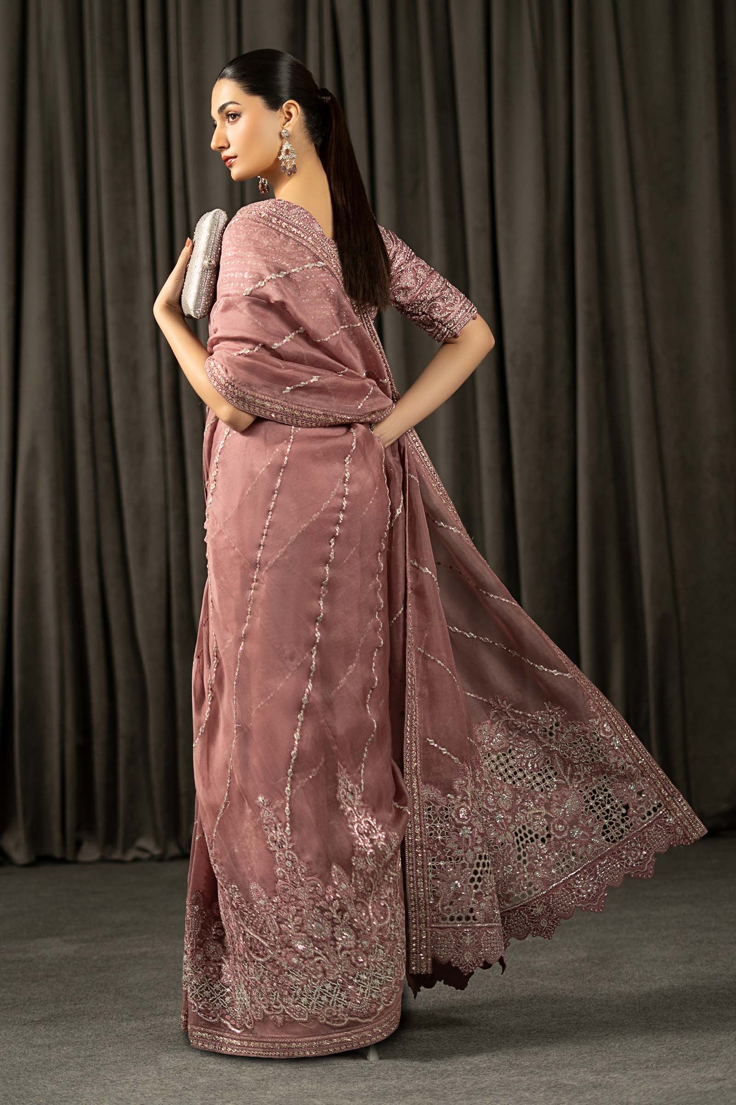 Embroidered Organza Saree