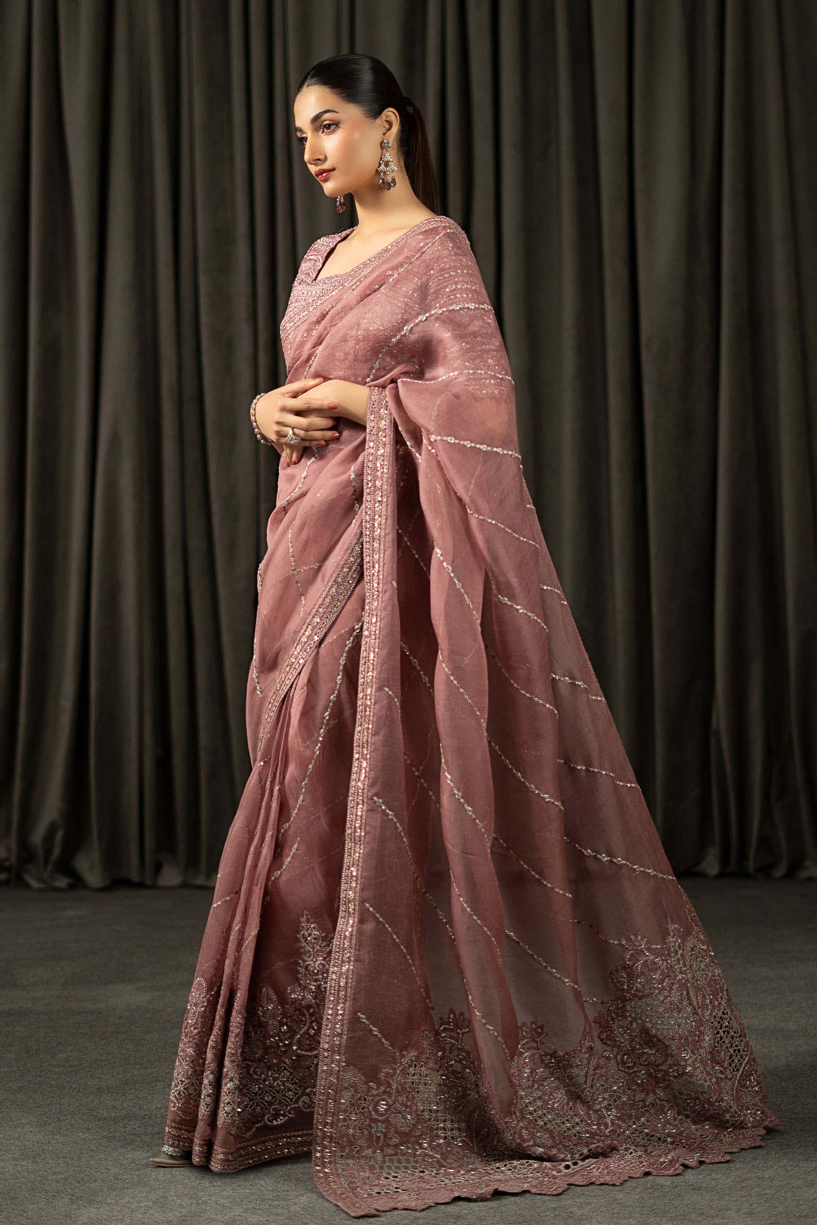 Embroidered Organza Saree