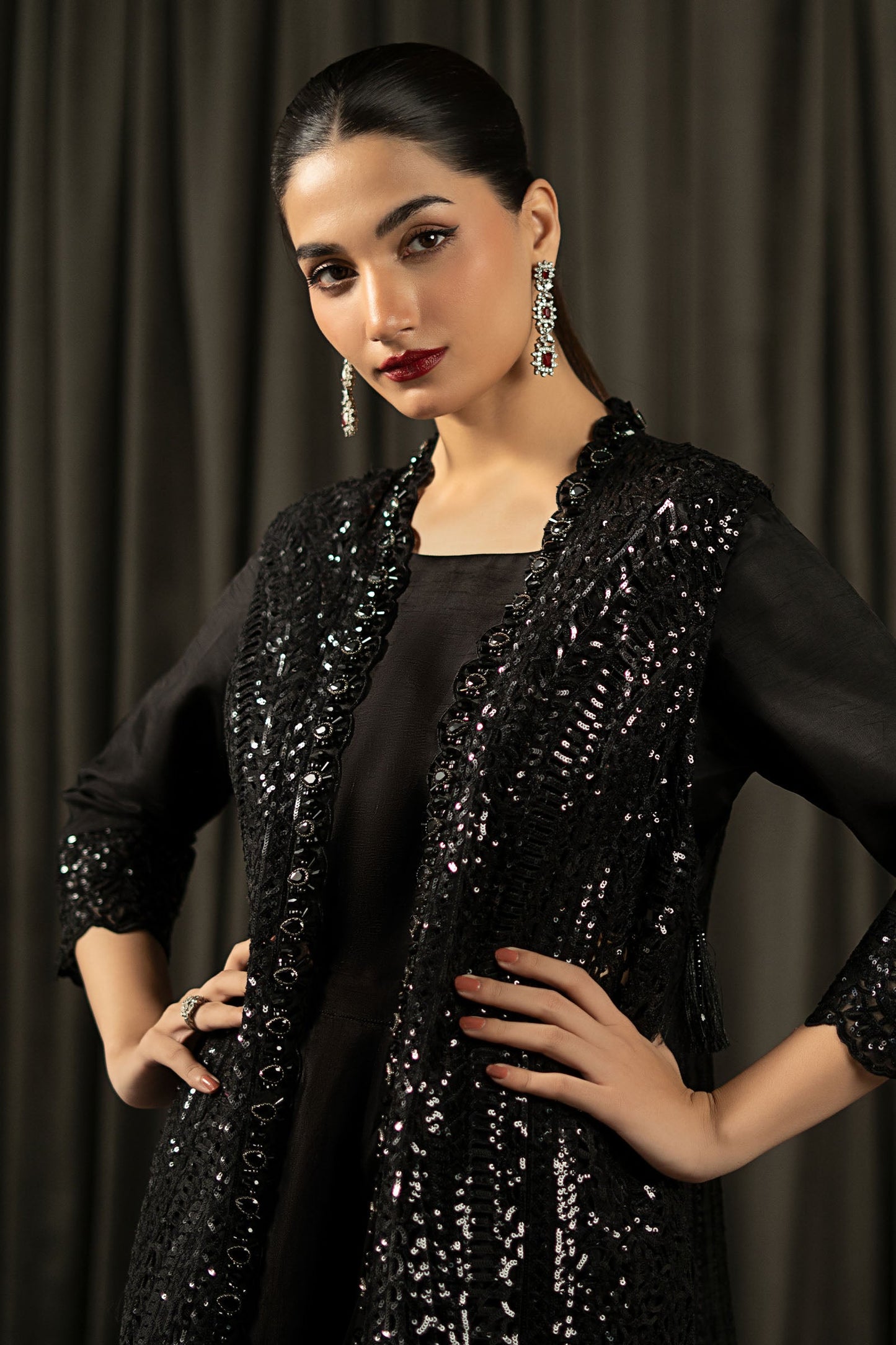 3 Piece Embroidered Organza Suit