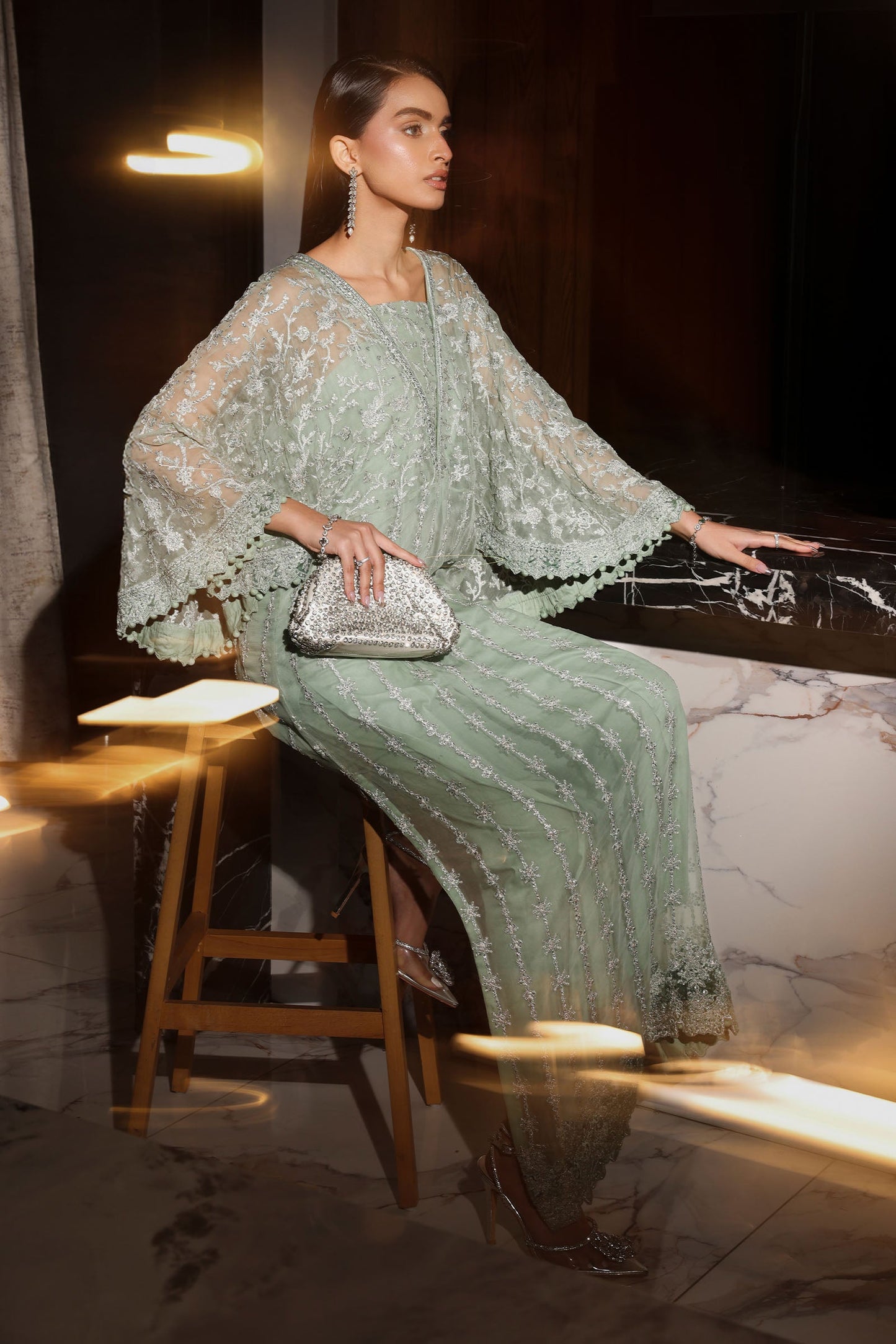 3 Piece Embroidered Bamberg Chiffon Suit