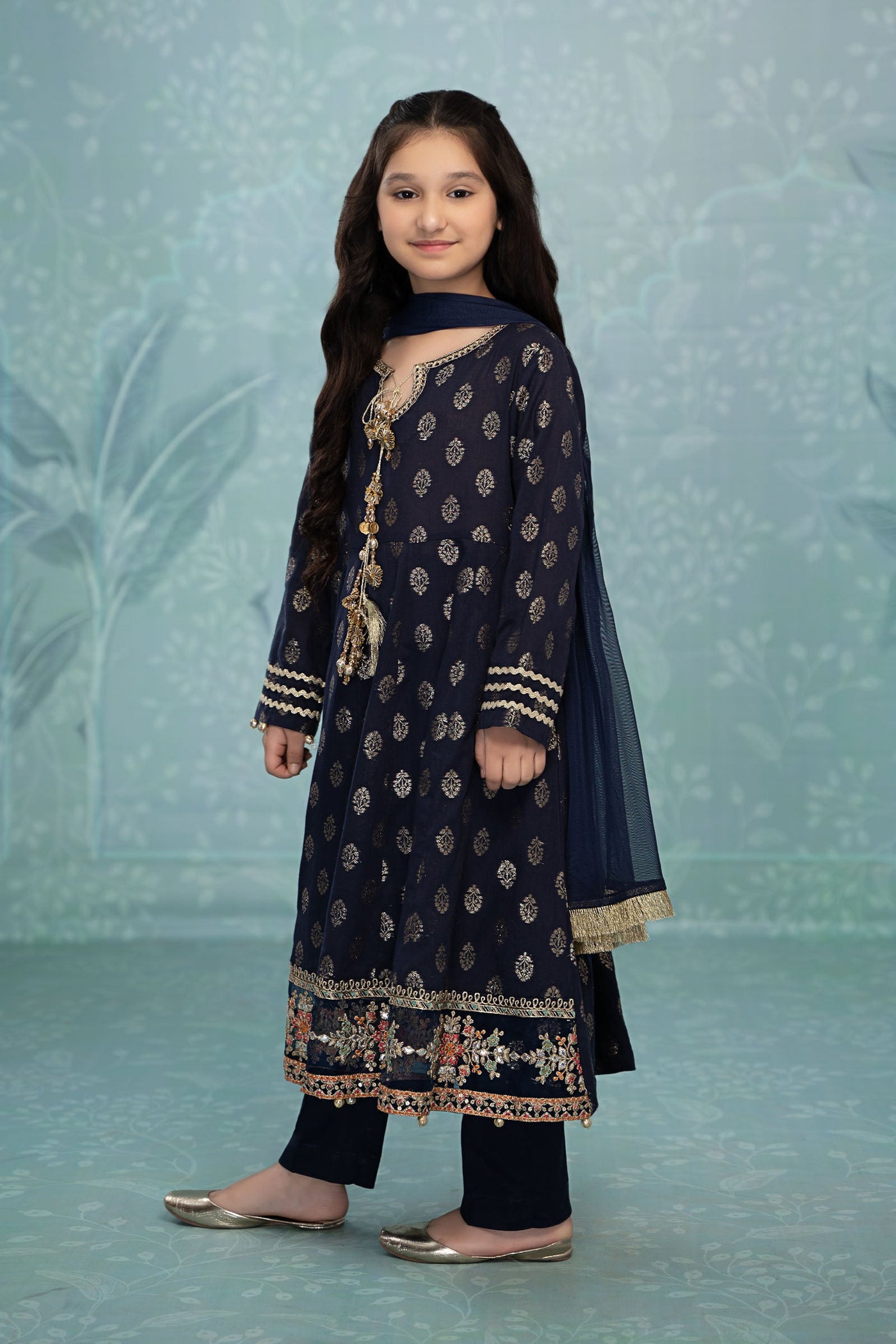 3 Piece Embroidered Suit | MKD-EF23-31R1
