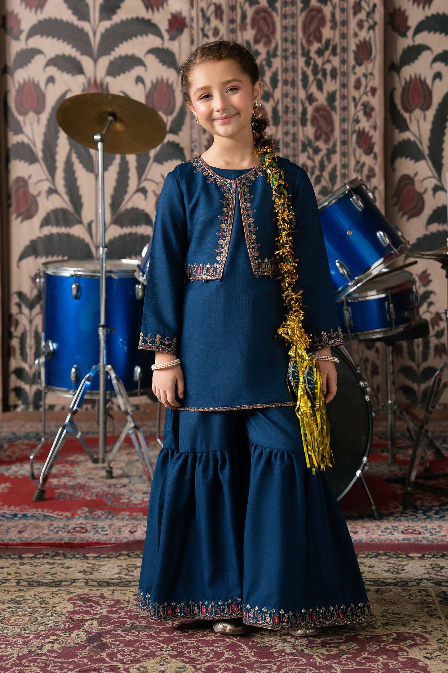 3 Piece Embroidered Silk Suit
