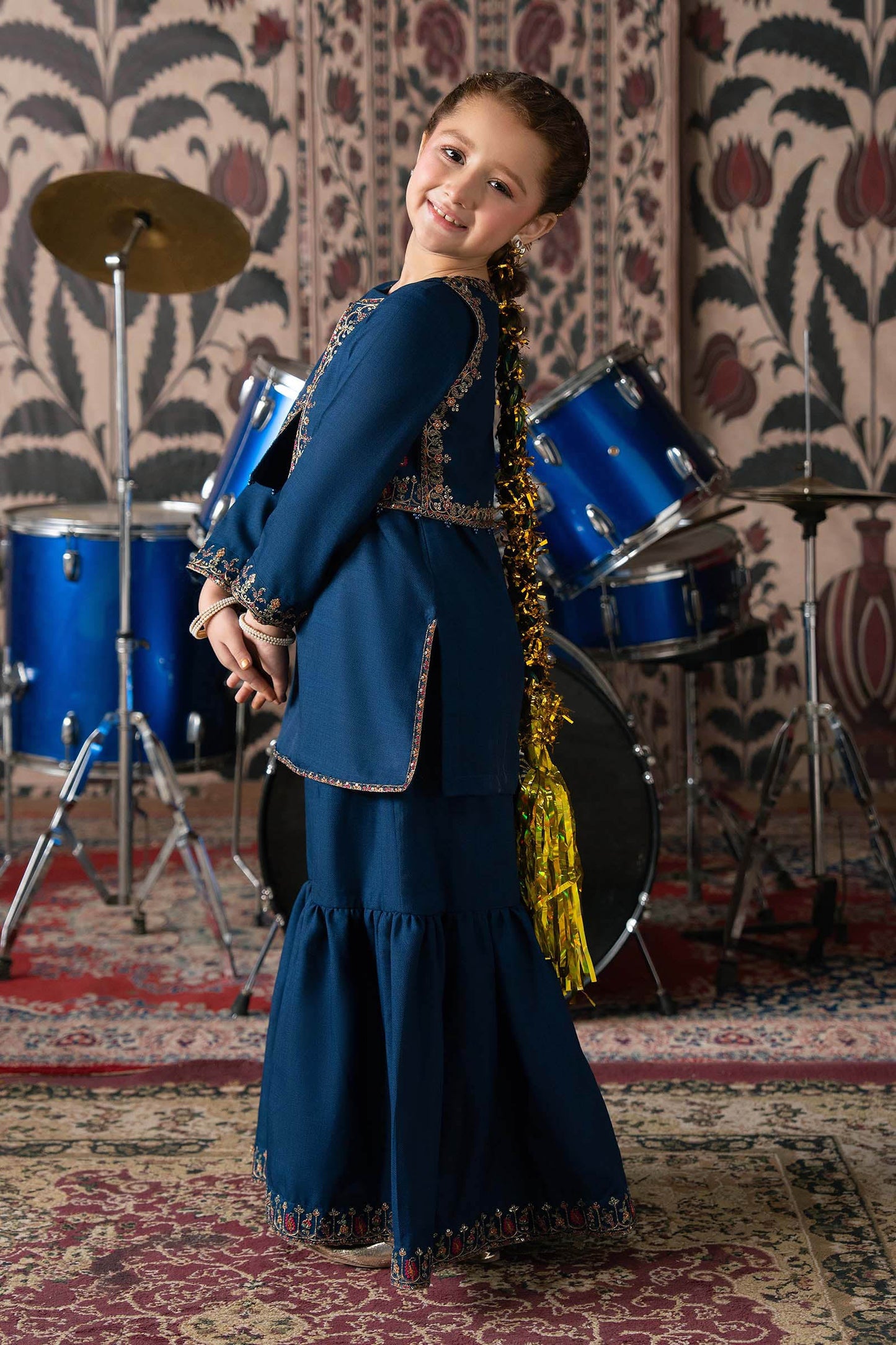 3 Piece Embroidered Silk Suit