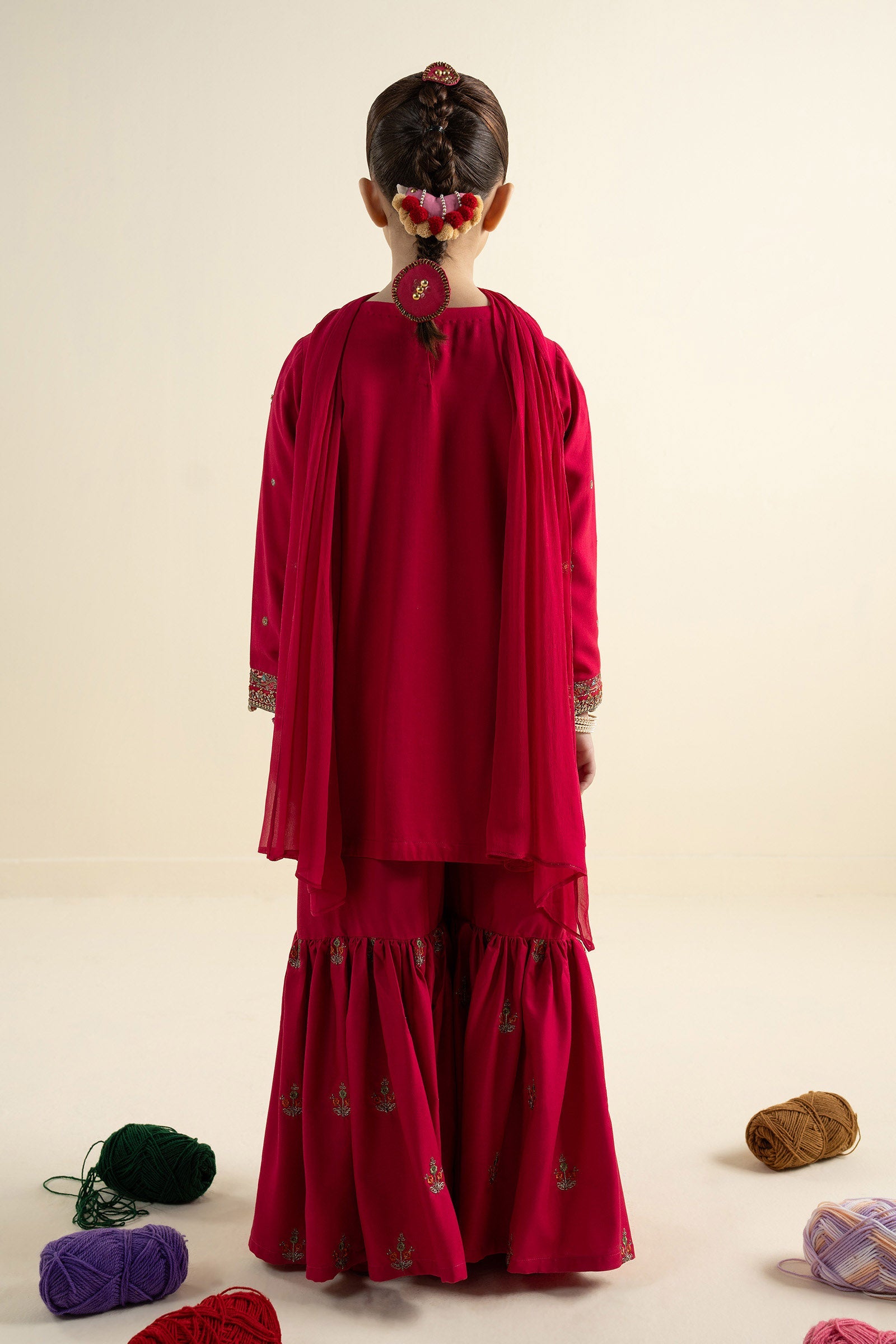 3 Piece Embroidered Linen Suit