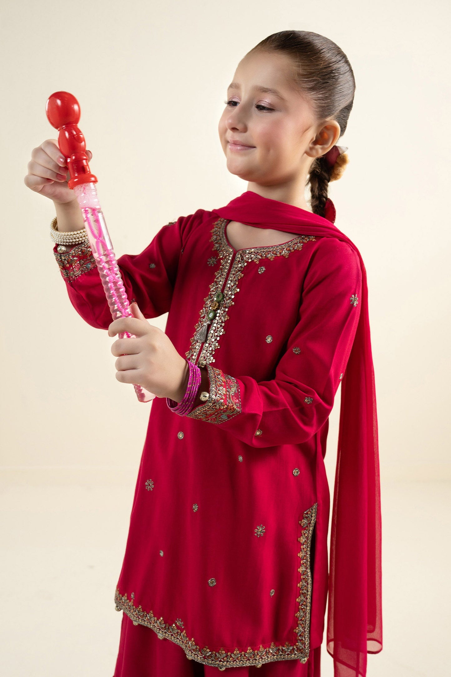 3 Piece Embroidered Linen Suit