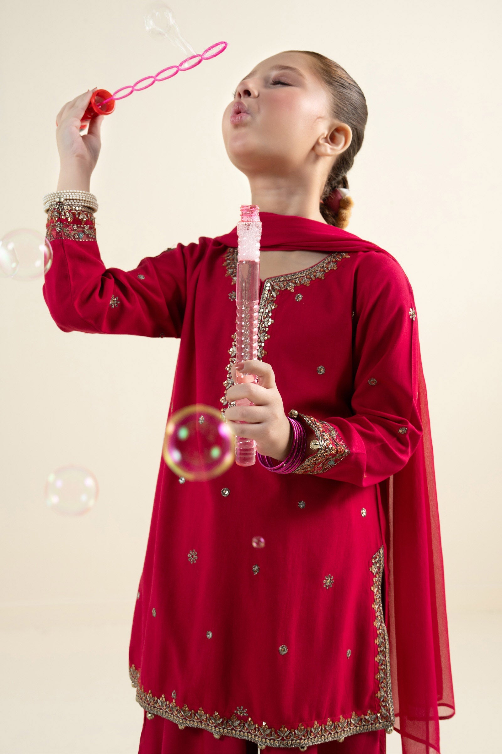 3 Piece Embroidered Linen Suit
