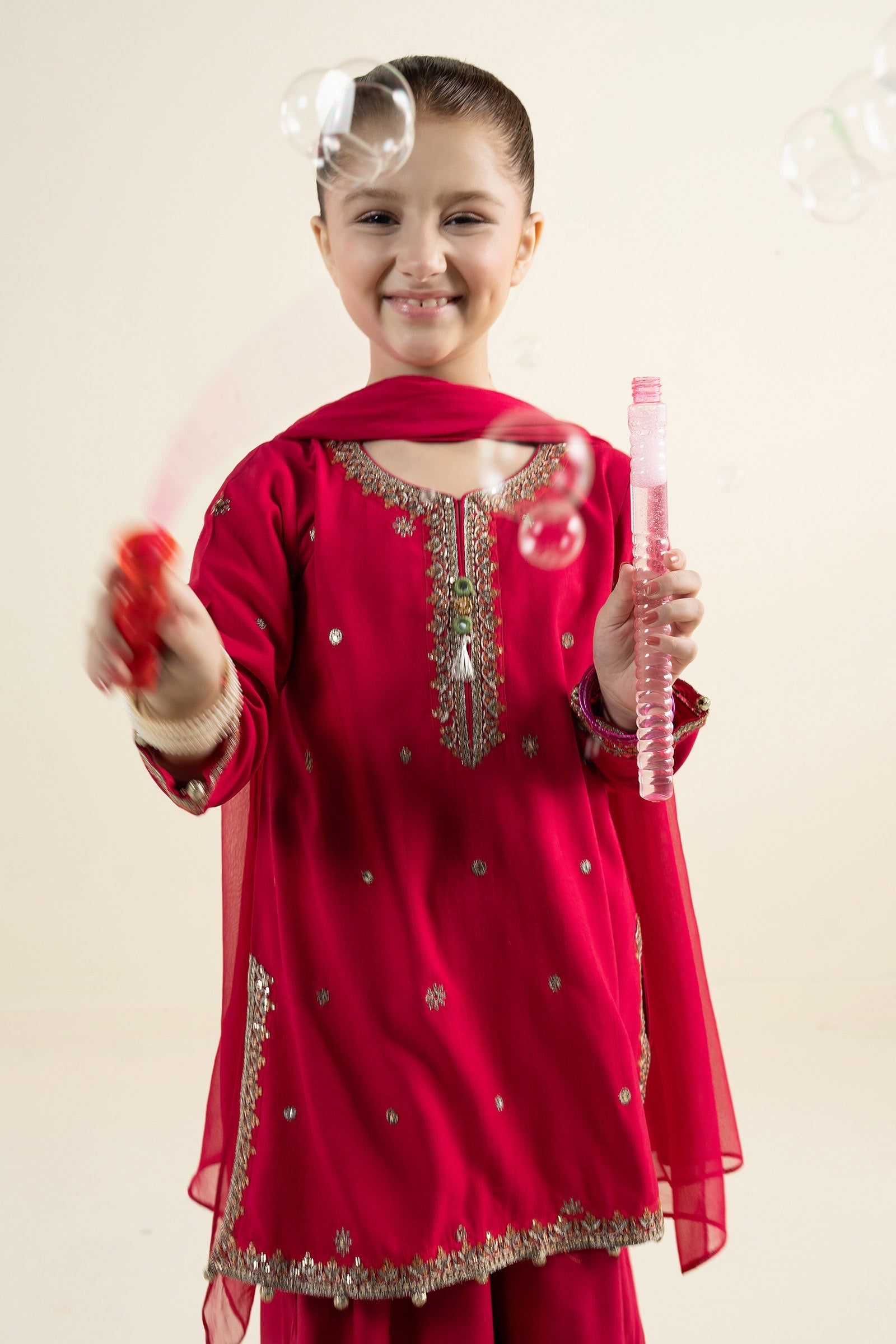 3 Piece Embroidered Linen Suit