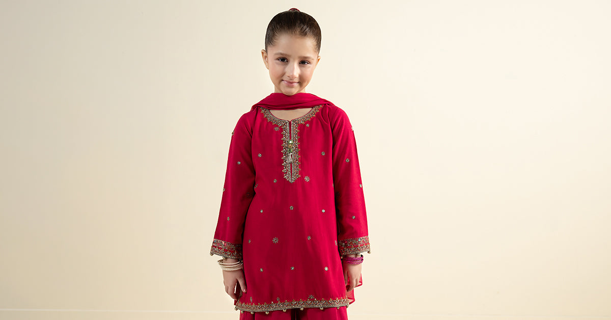 3 Piece Embroidered Linen Suit