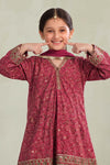 3 Piece Embroidered Raw Silk Suit
