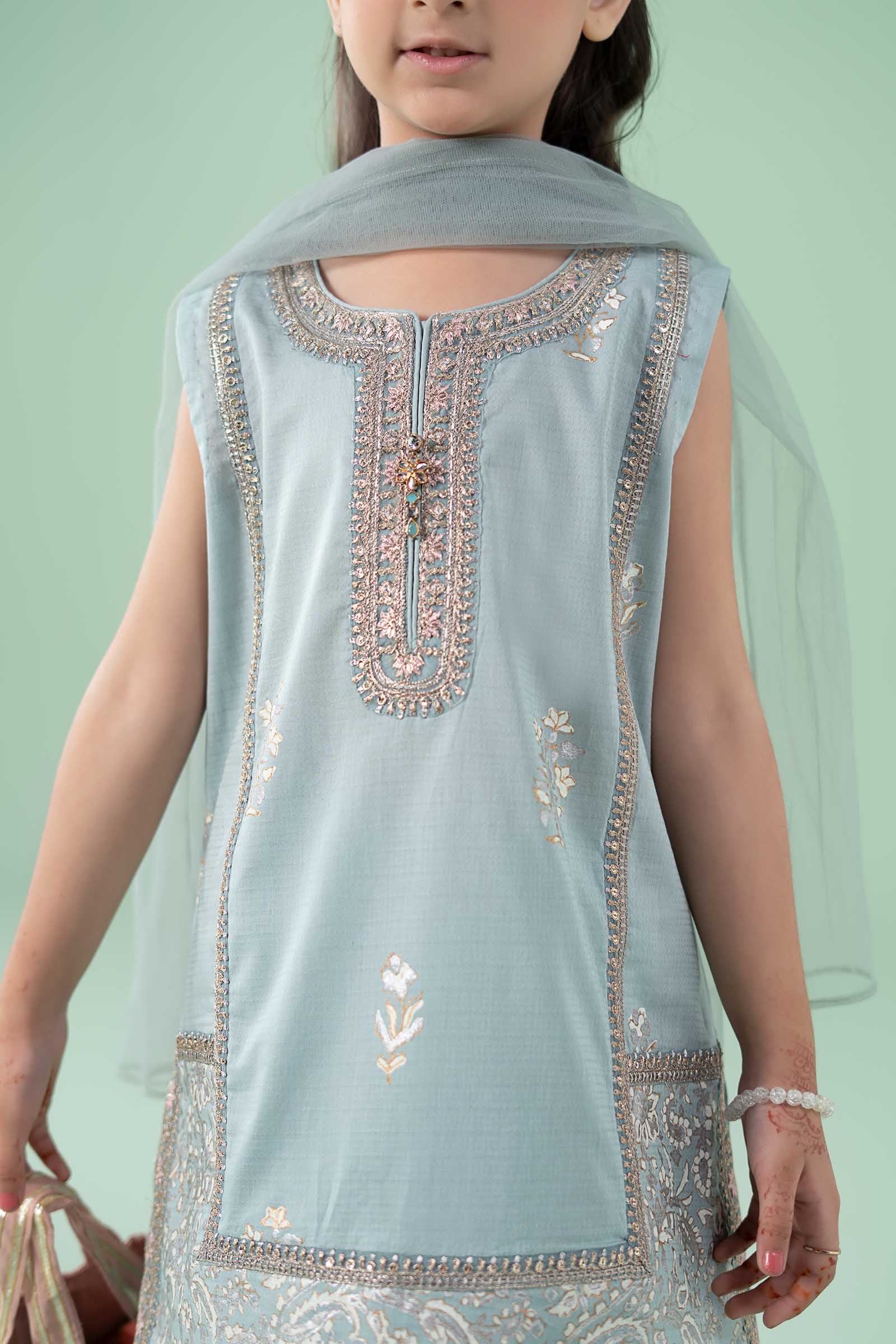 3 Piece Embroidered Dobby Suit