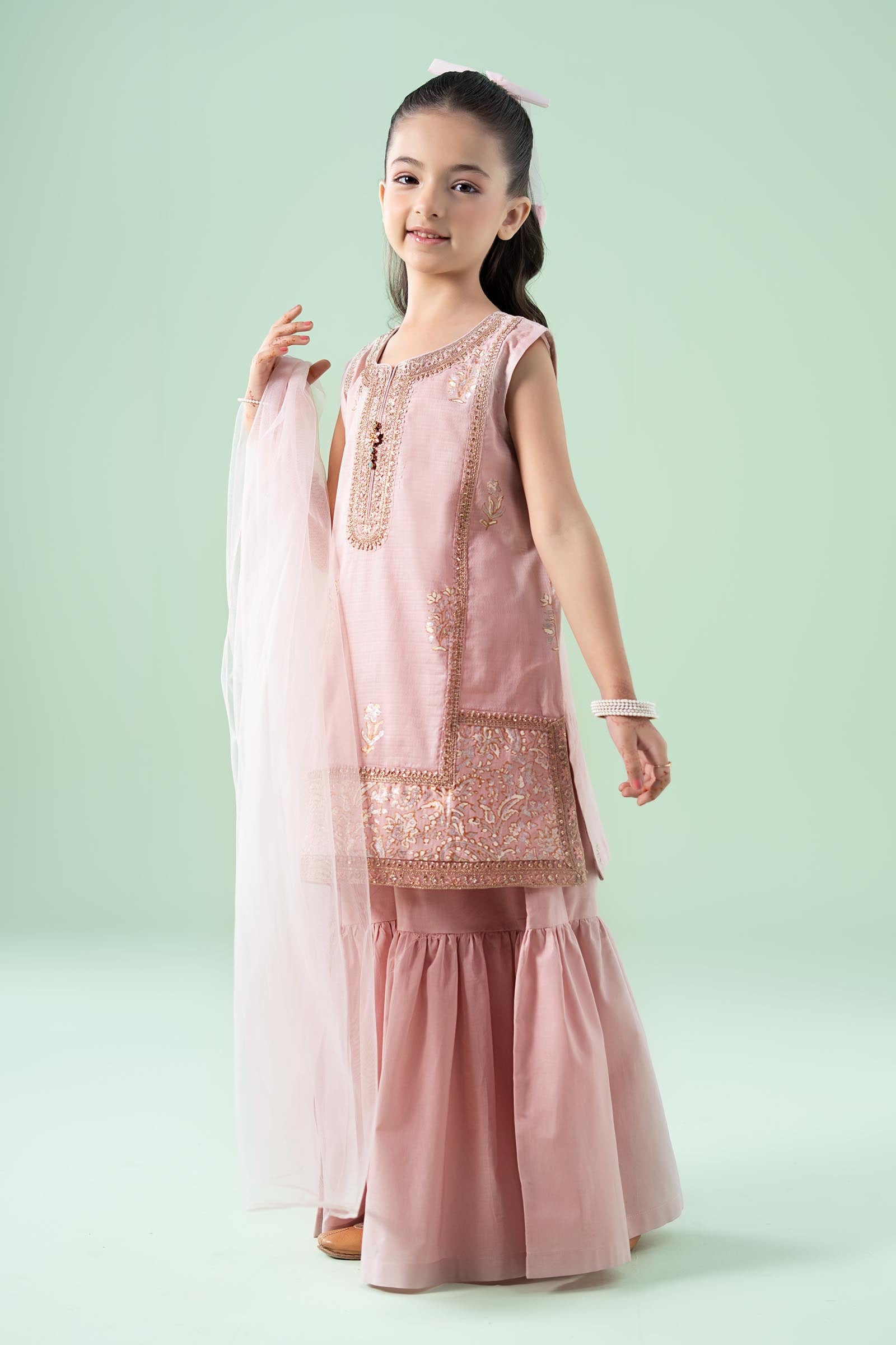3 Piece Embroidered Dobby Suit