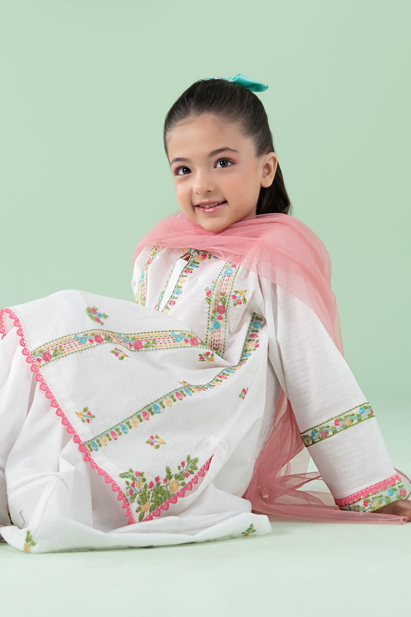 3 Piece Embroidered Dobby Suit