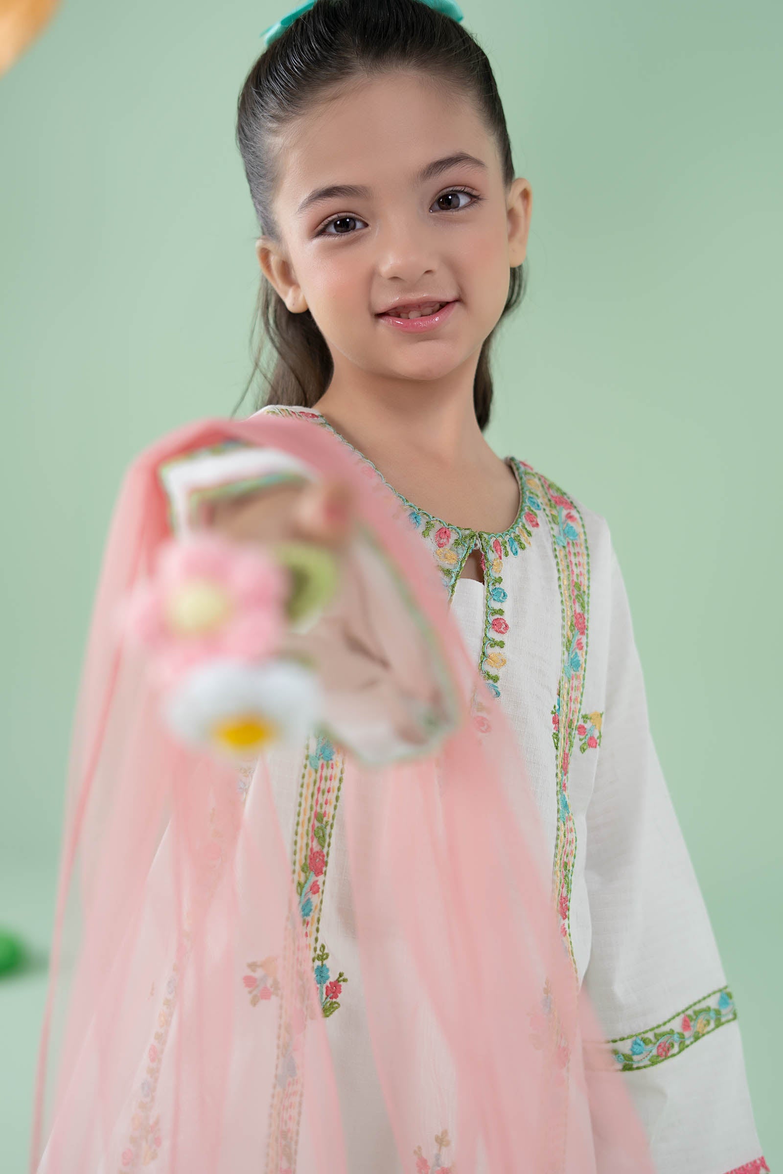 3 Piece Embroidered Dobby Suit