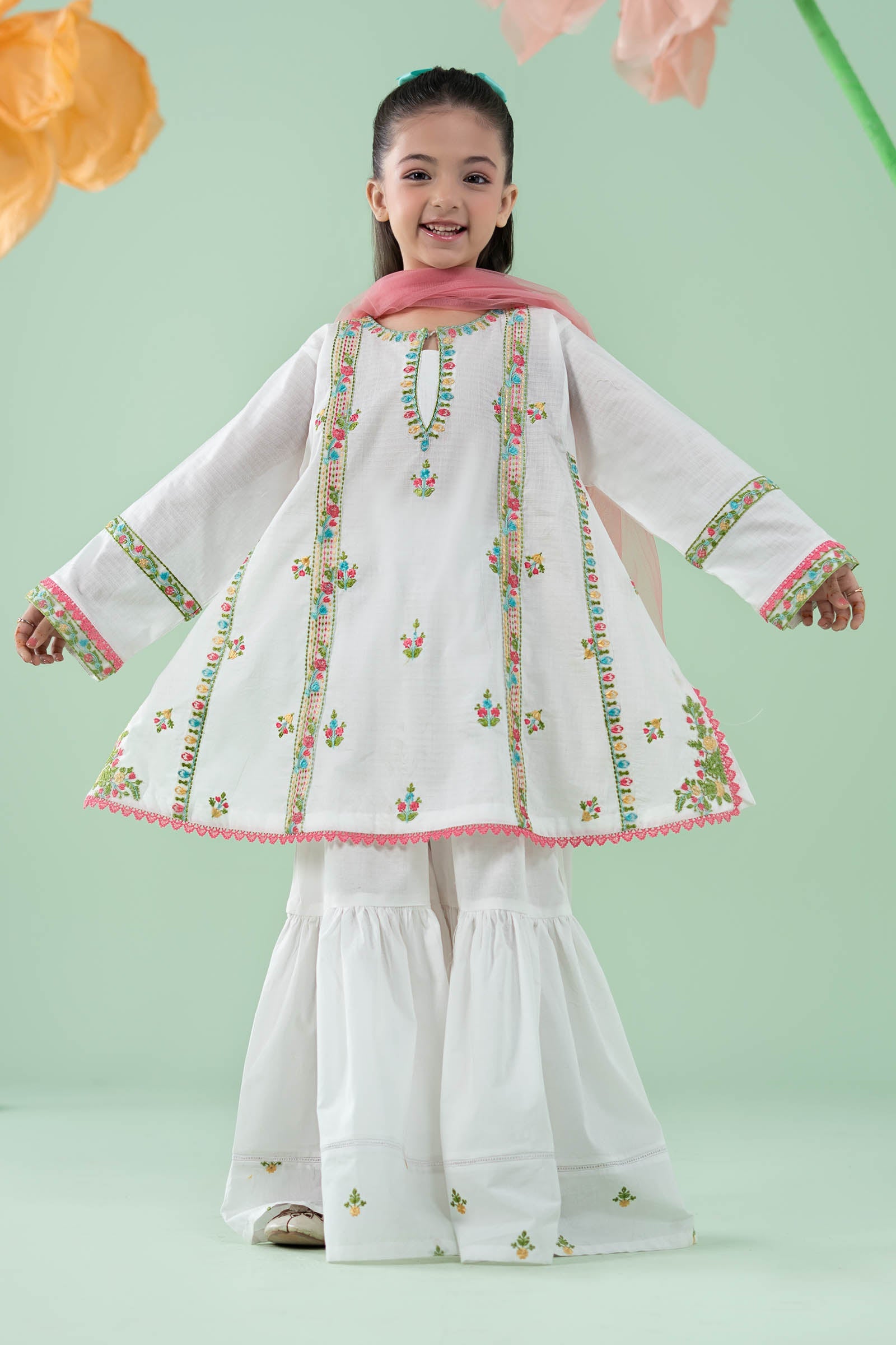 3 Piece Embroidered Dobby Suit