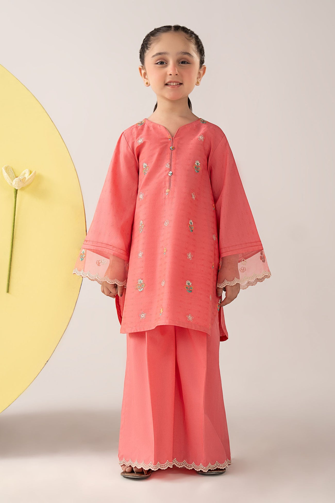 2 Piece Embroidered Dobby Lawn Suit