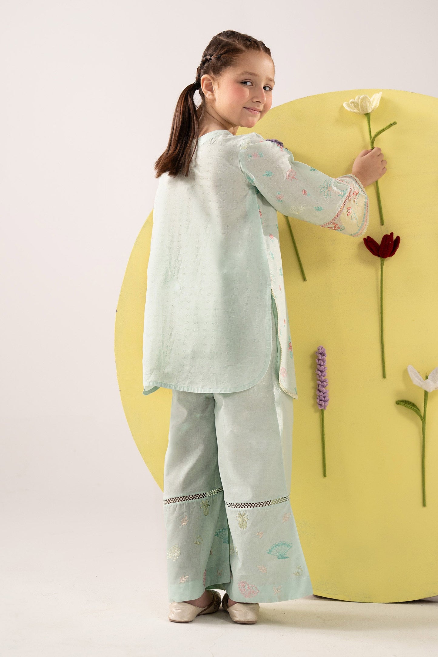 2 Piece Embroidered Dobby Lawn Suit