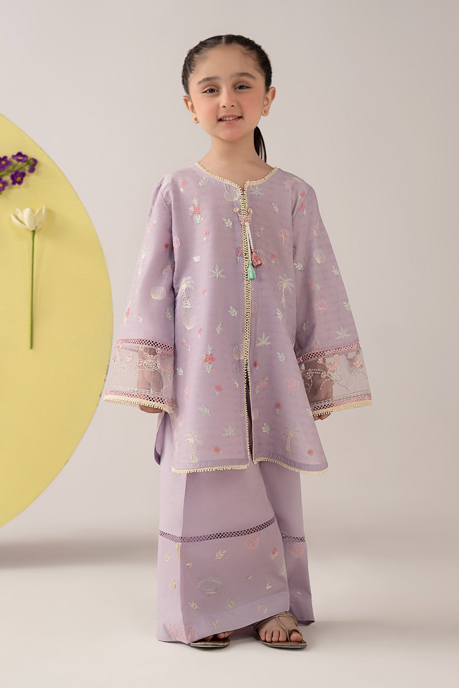 2 Piece Embroidered Dobby Lawn Suit