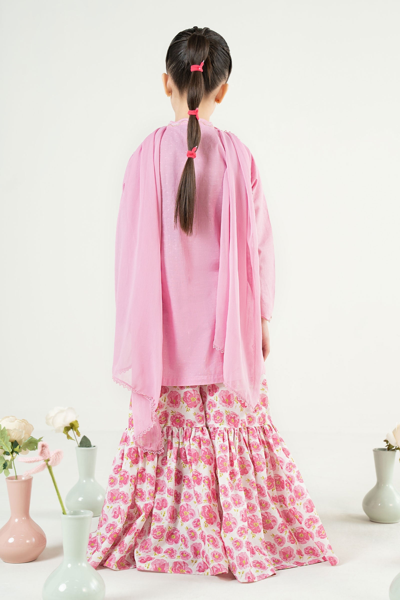 3 Piece Embroidered Cotton Brochia Jacquard Suit