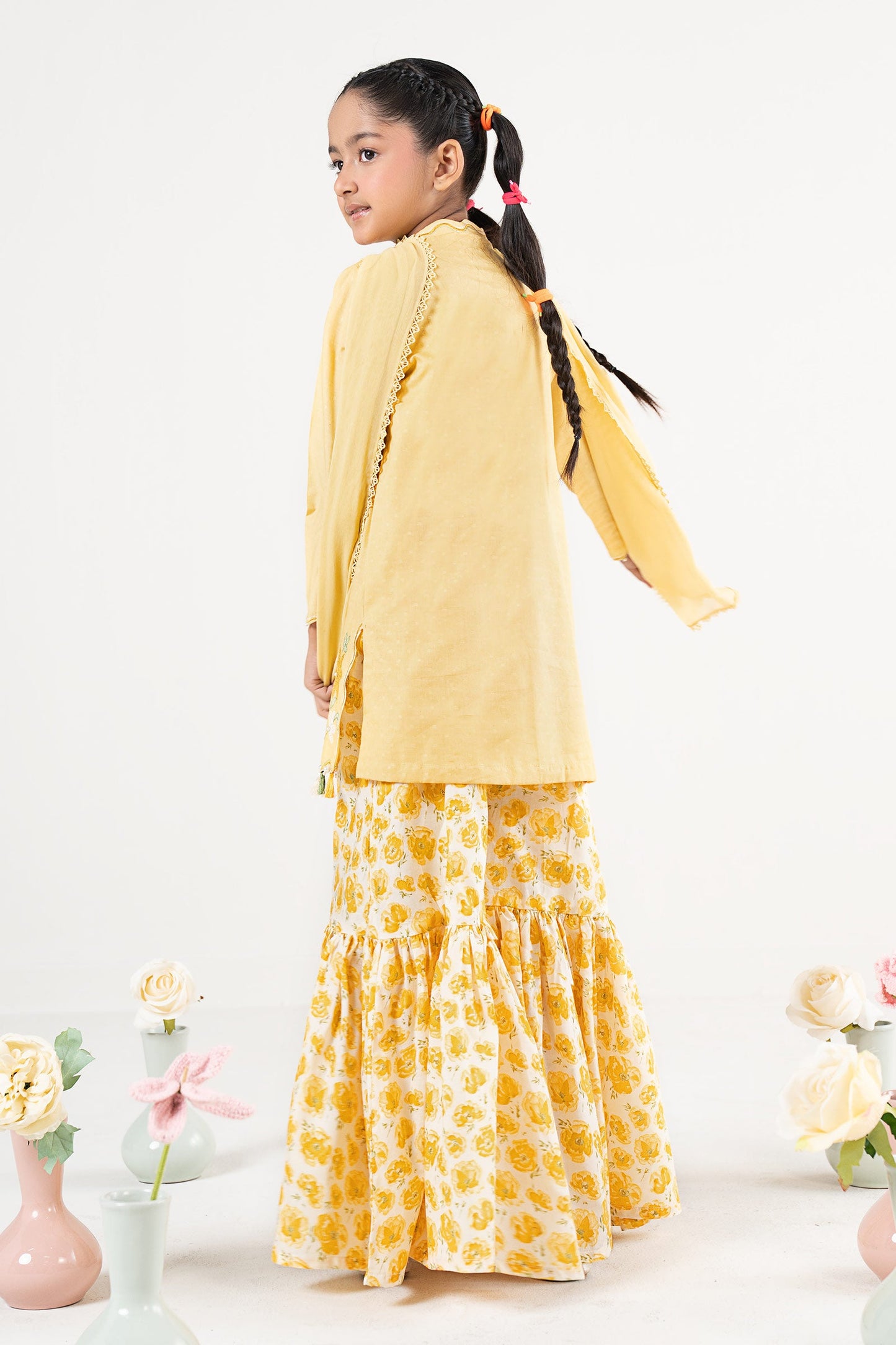 3 Piece Embroidered Cotton Brochia Jacquard Suit