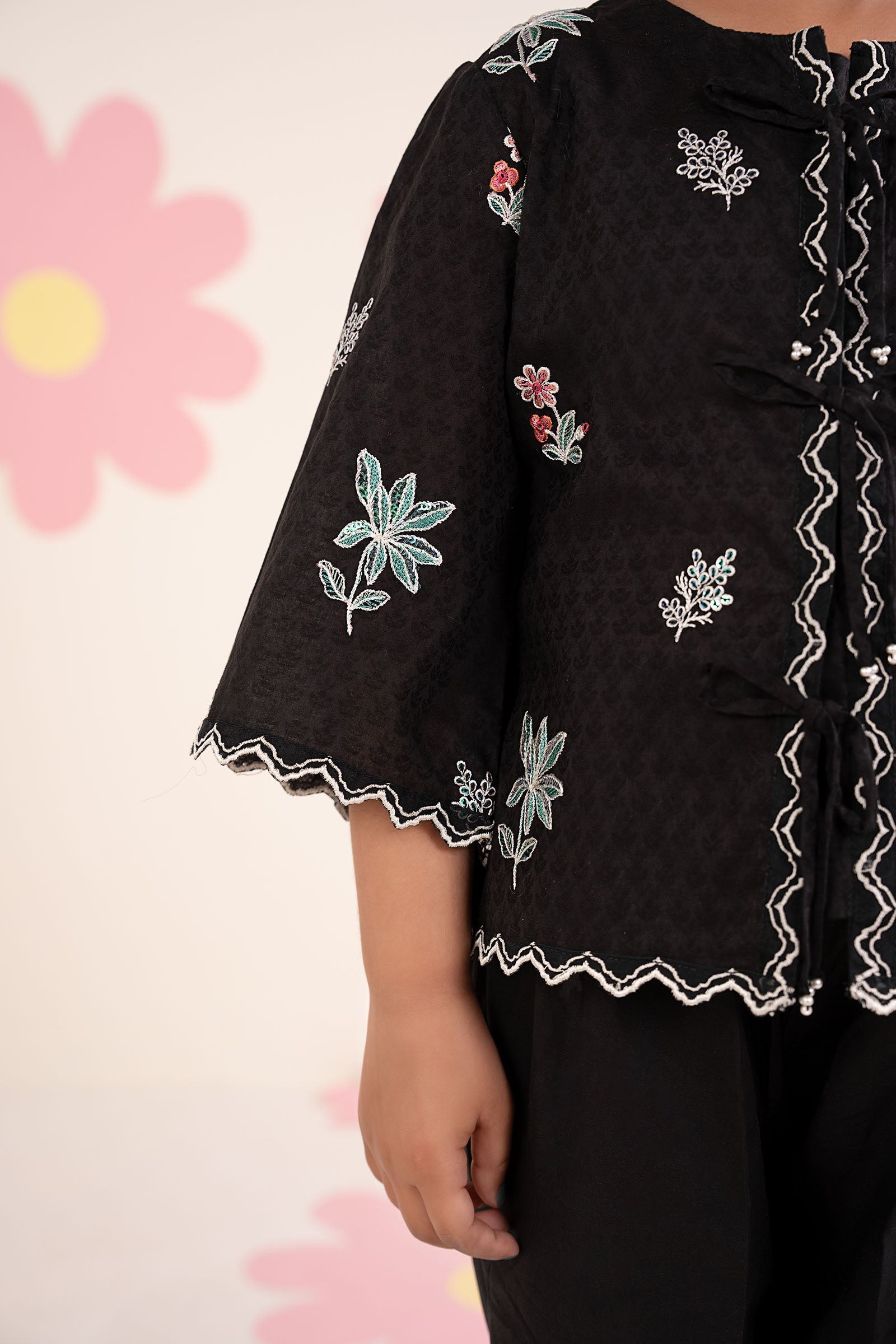 2 Piece Embroidered Dobby Jacquard Suit