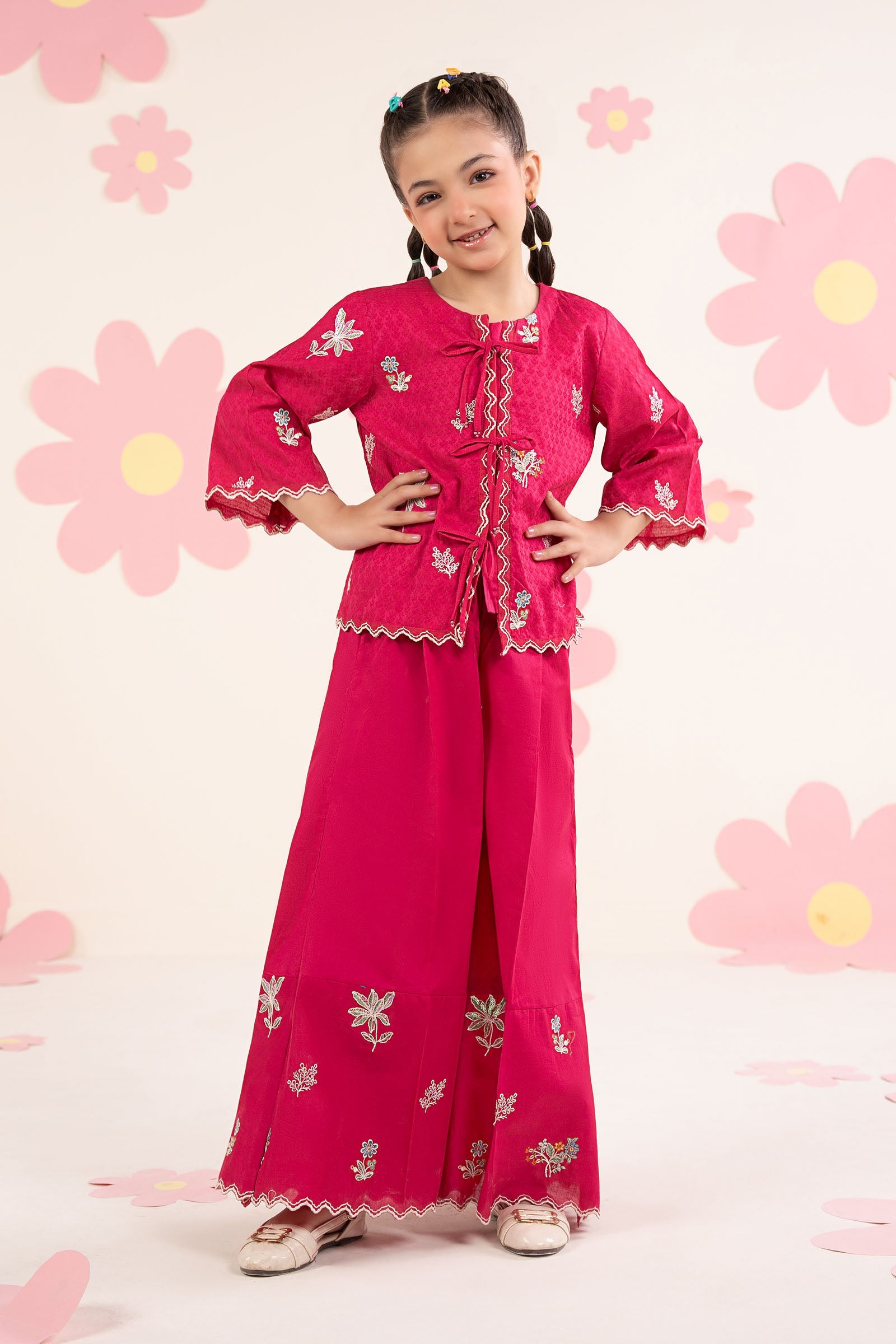 2 Piece Embroidered Dobby Jacquard Suit