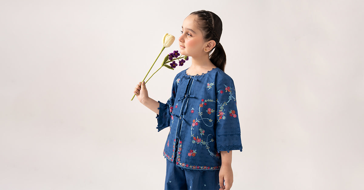 2 Piece Embroidered Dobby Lawn Suit