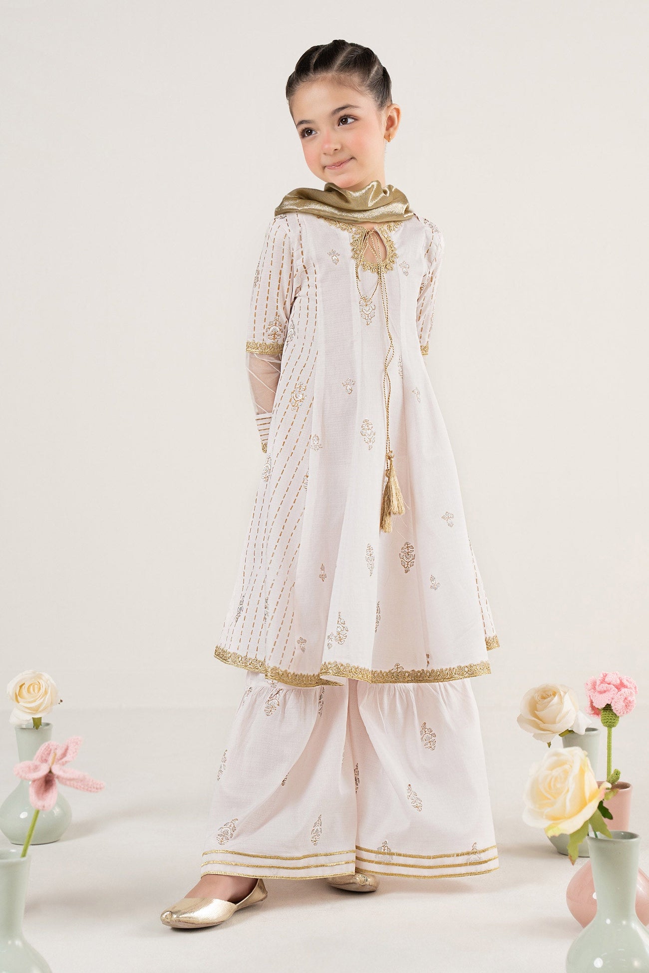 3 Piece Embroidered Dobby Suit