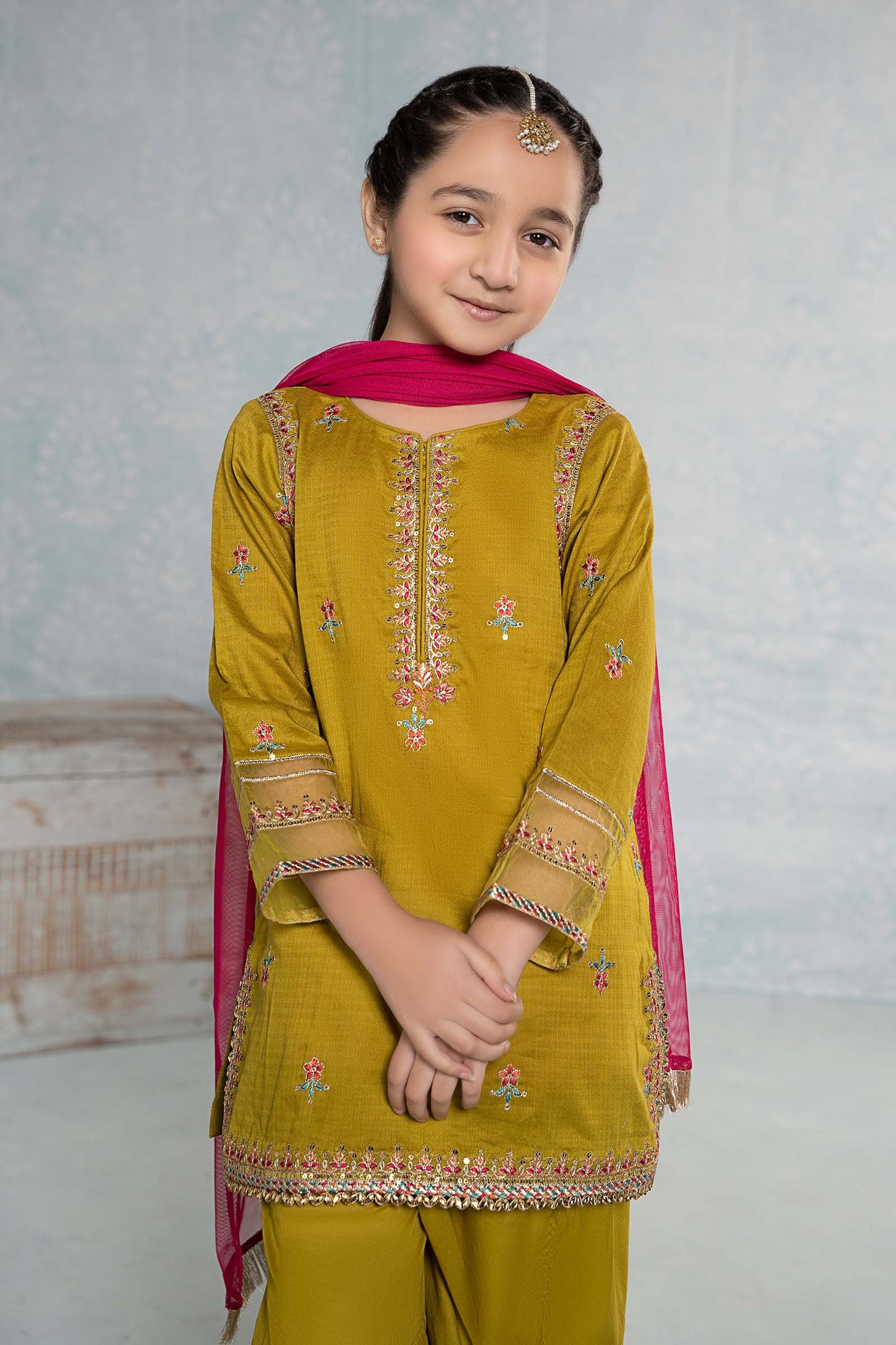 3 Piece Embroidered Dobby Suit