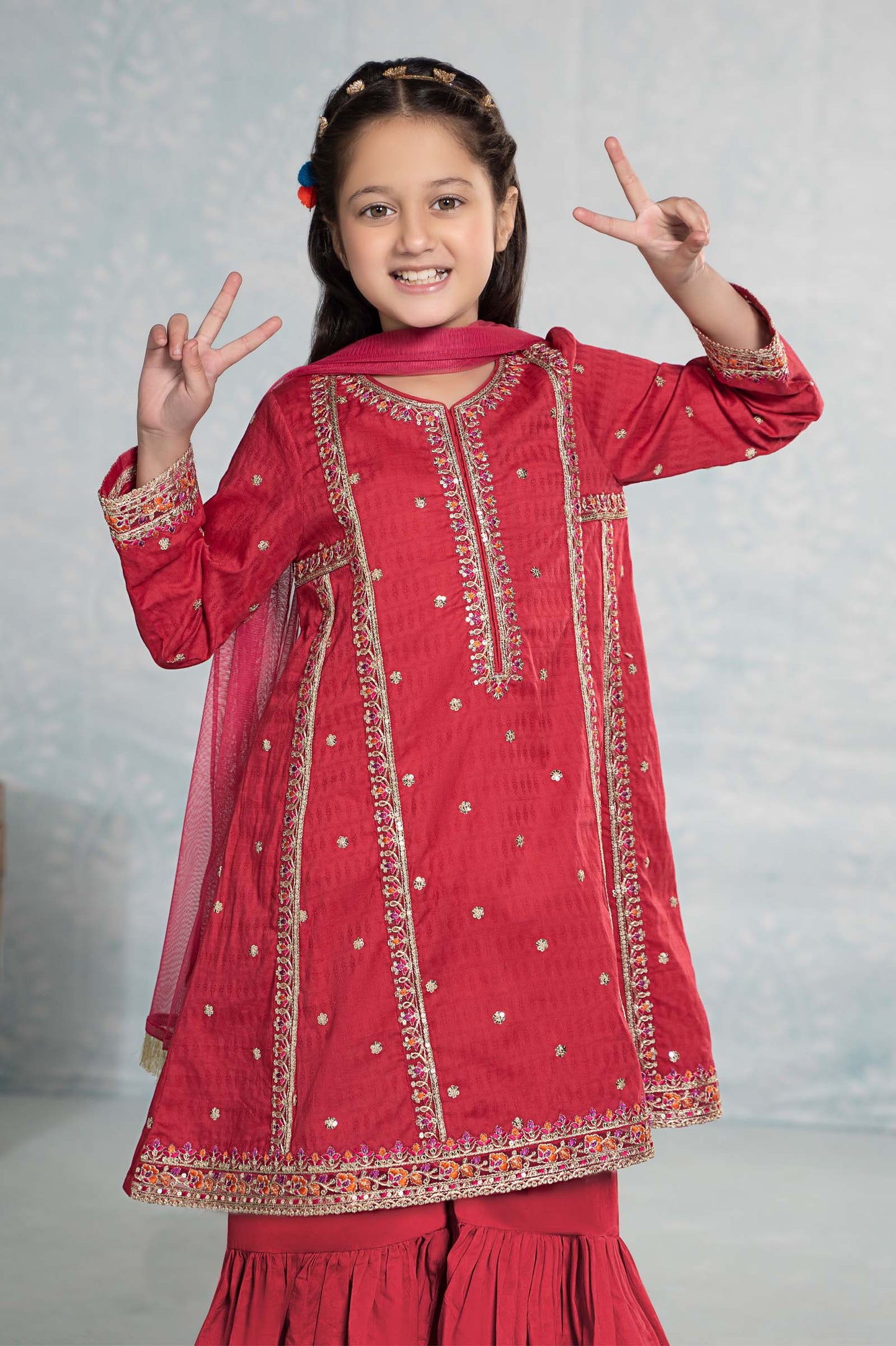 3 Piece Embroidered Dobby Suit