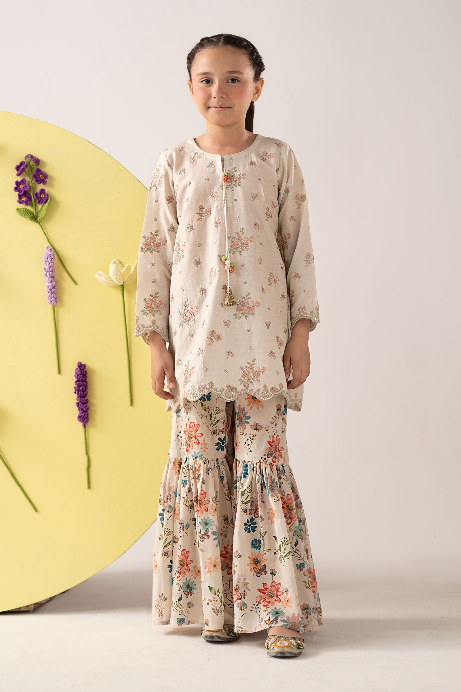 2 Piece Embroidered Dobby Lawn Suit