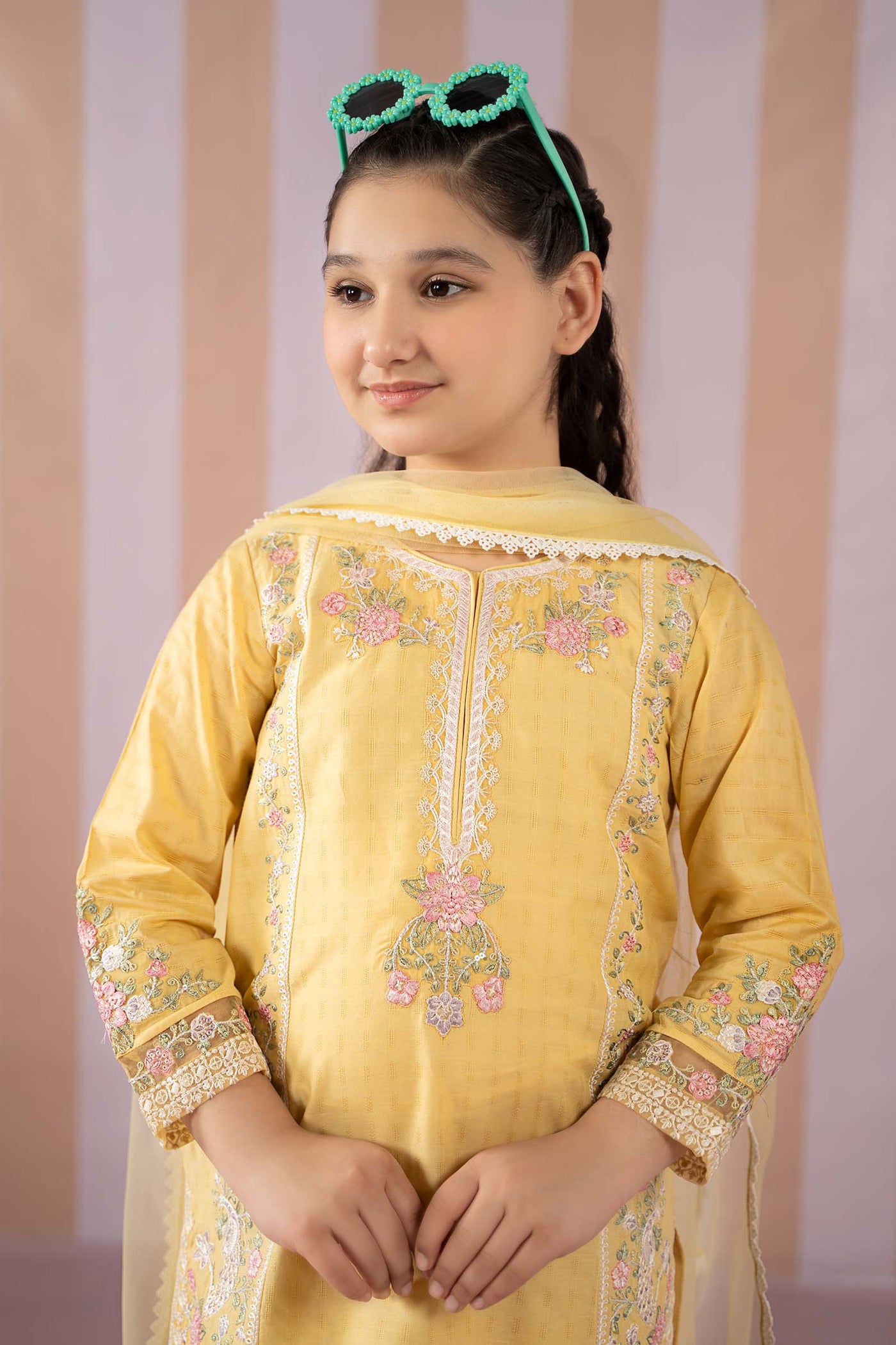3 Piece Embroidered Dobby Lawn Suit | MKD-EF25-50