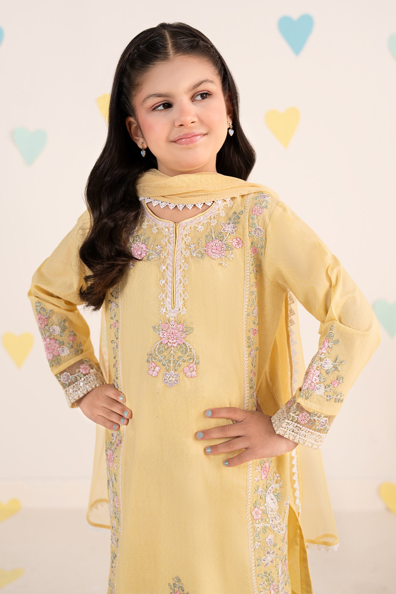 3 Piece Embroidered Dobby Lawn Suit