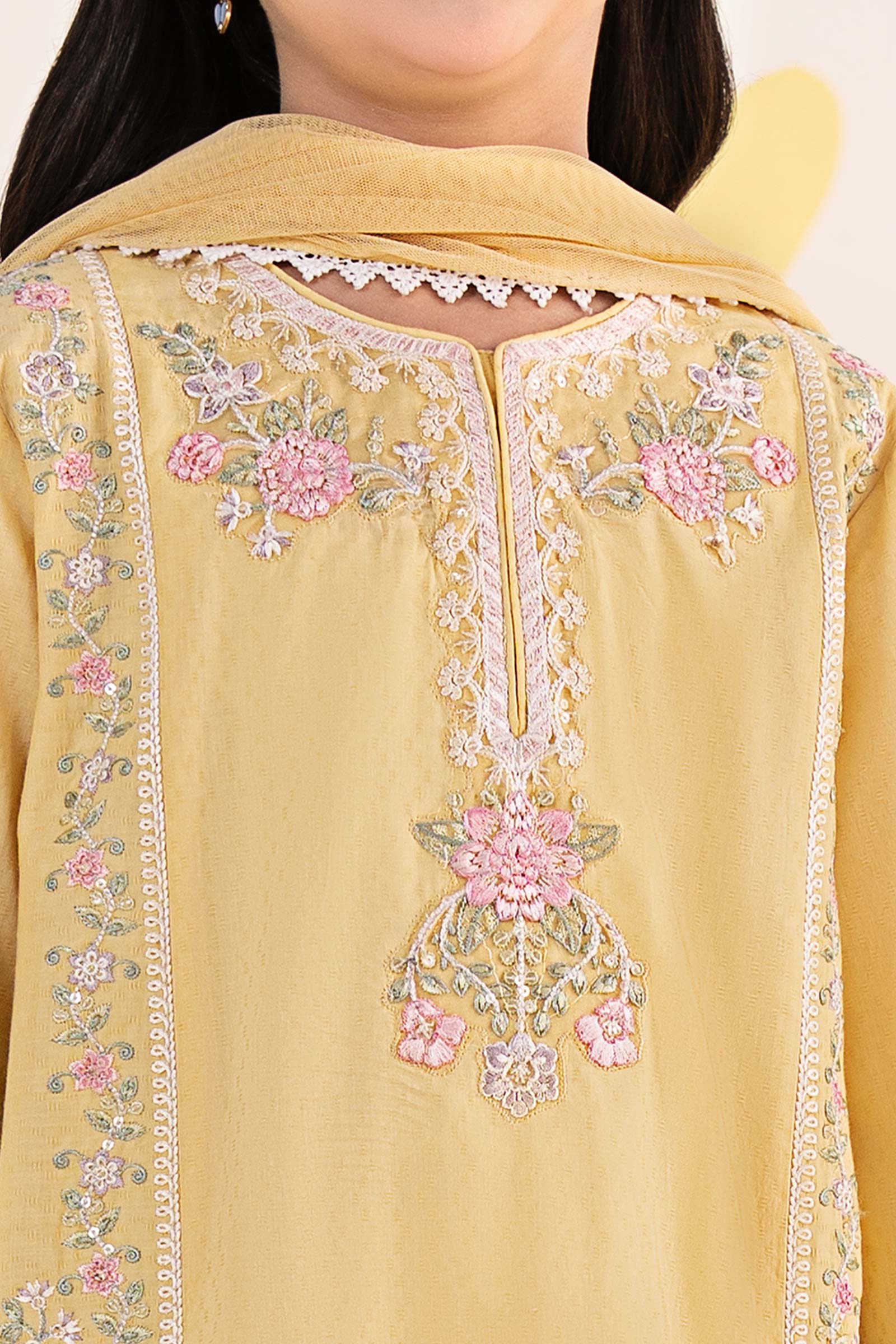 3 Piece Embroidered Dobby Lawn Suit