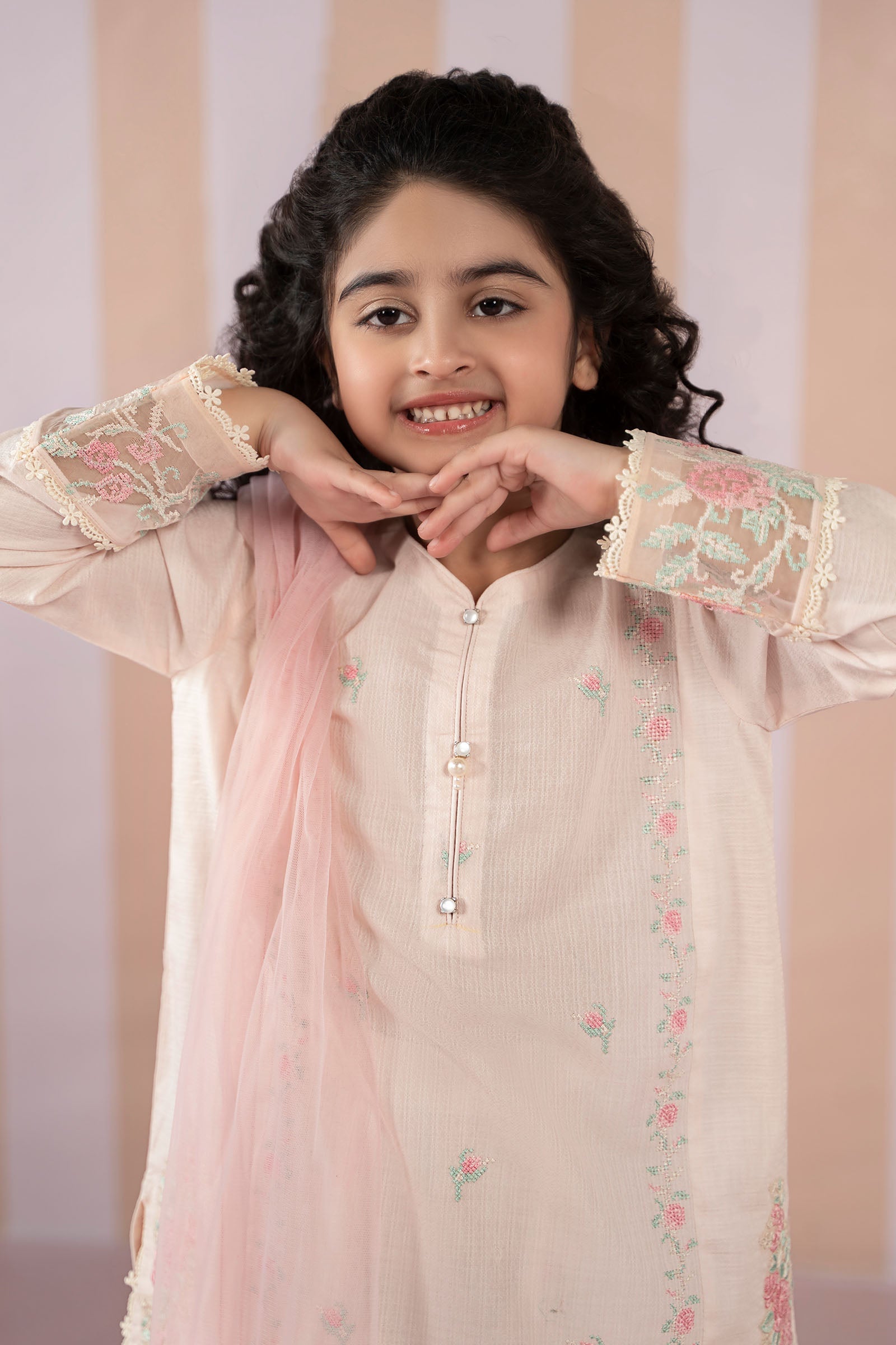 3 Piece Embroidered Dobby Lawn Suit