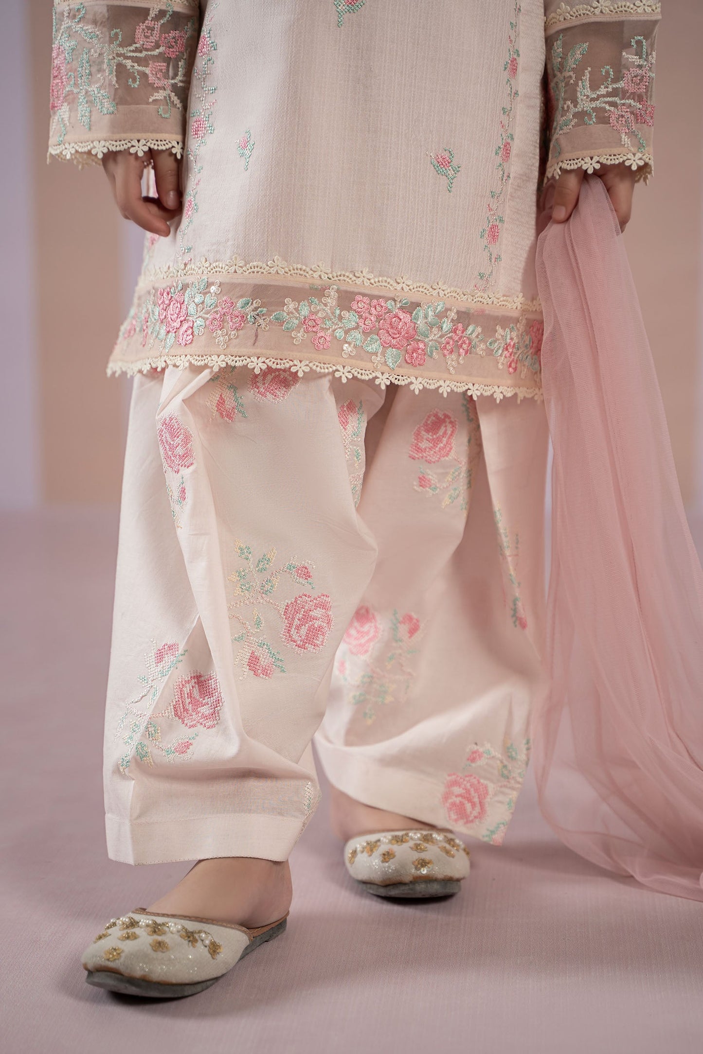 3 Piece Embroidered Dobby Lawn Suit