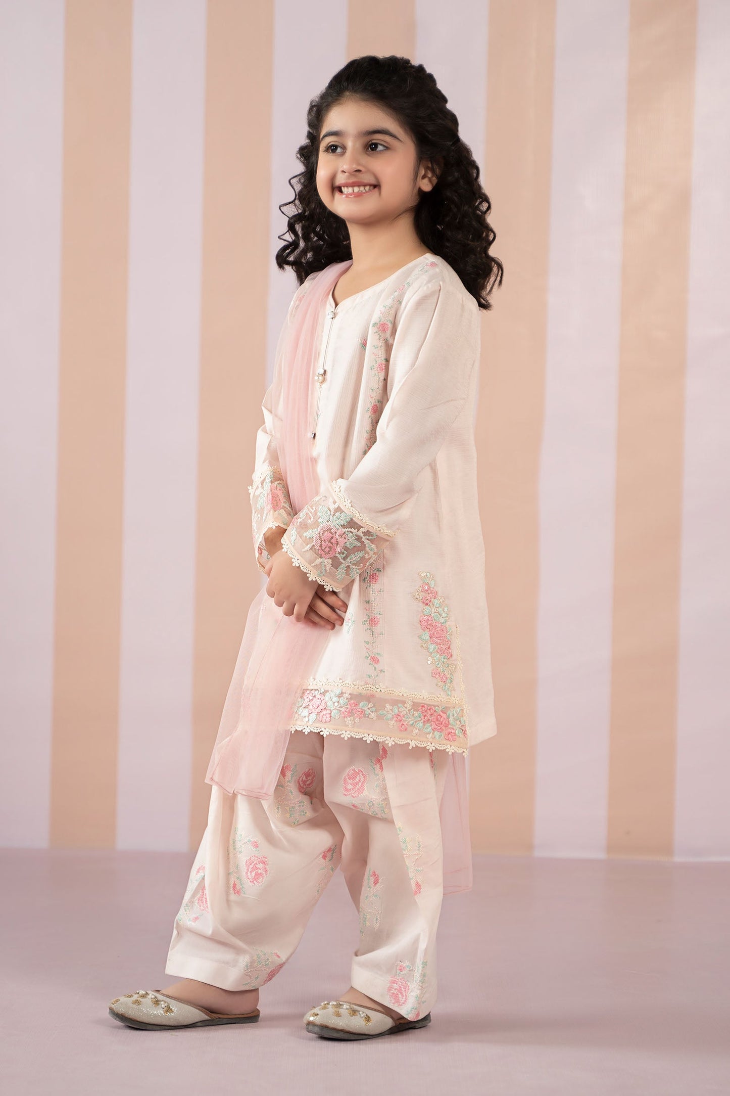 3 Piece Embroidered Dobby Lawn Suit