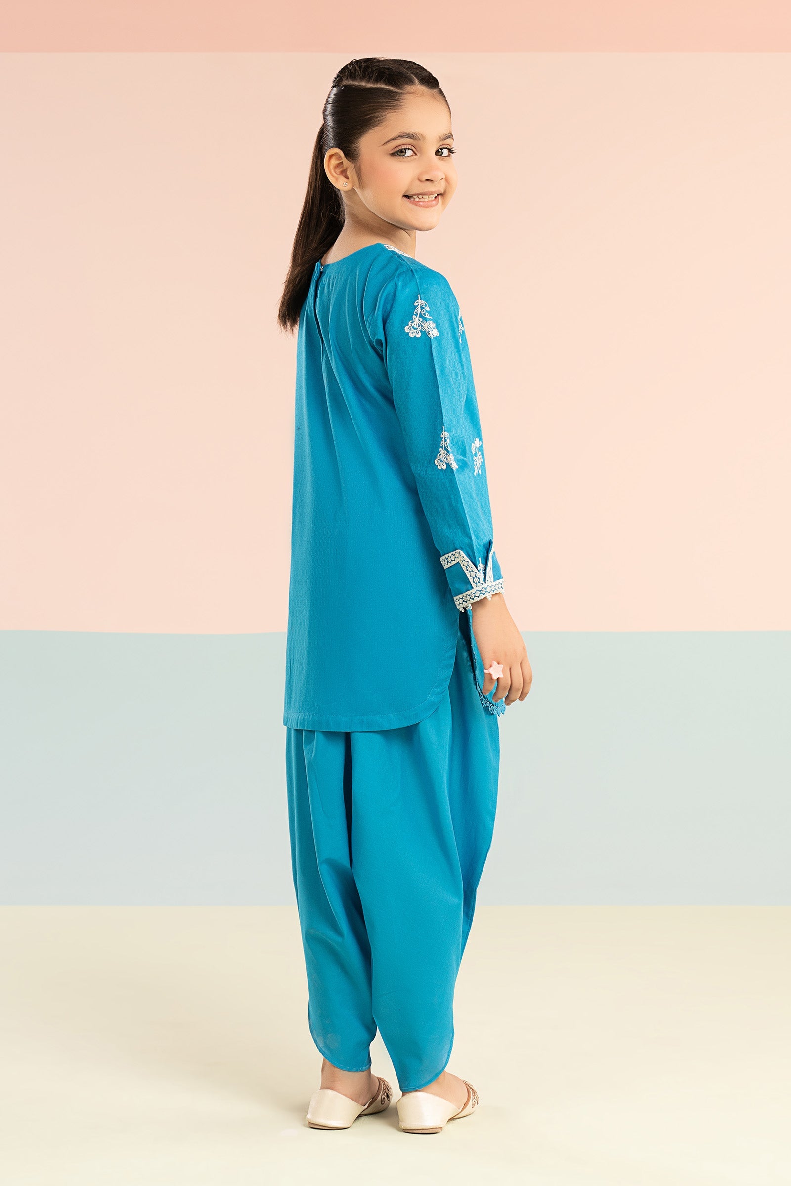 2 Piece Embroidered Dobby Lawn Suit