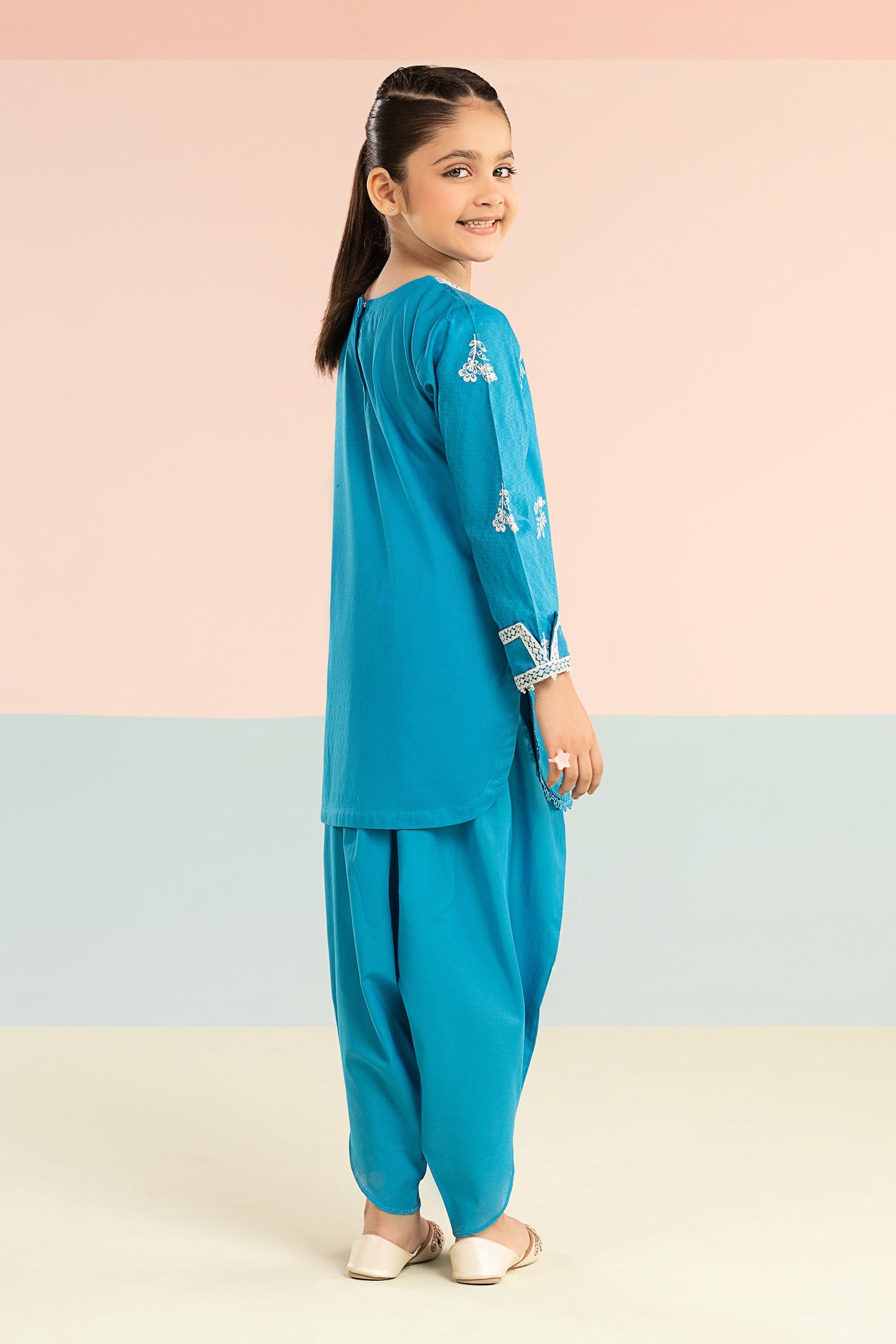 2 Piece Embroidered Dobby Lawn Suit