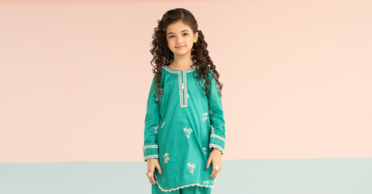 2 Piece Embroidered Dobby Lawn Suit