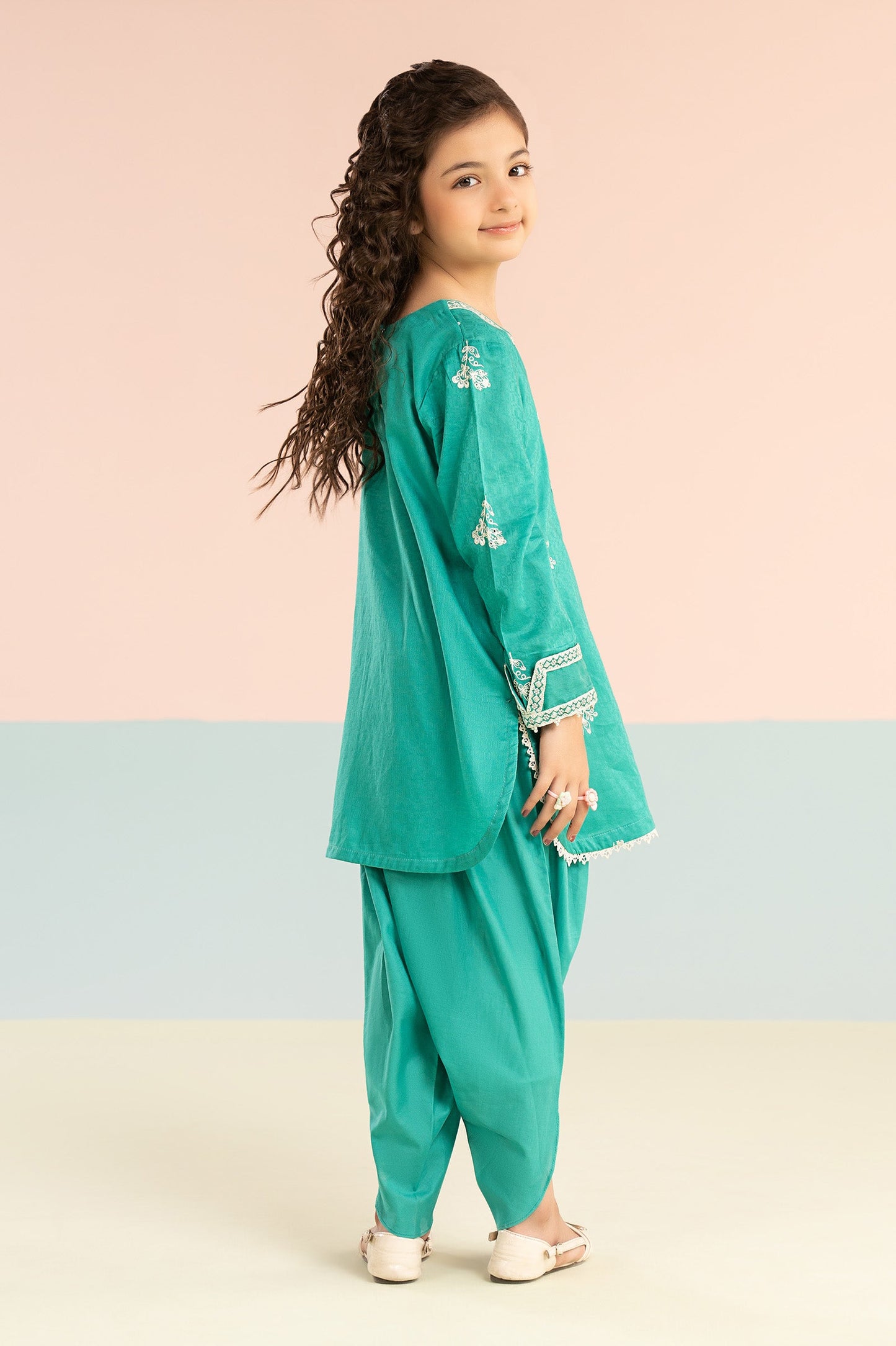 2 Piece Embroidered Dobby Lawn Suit