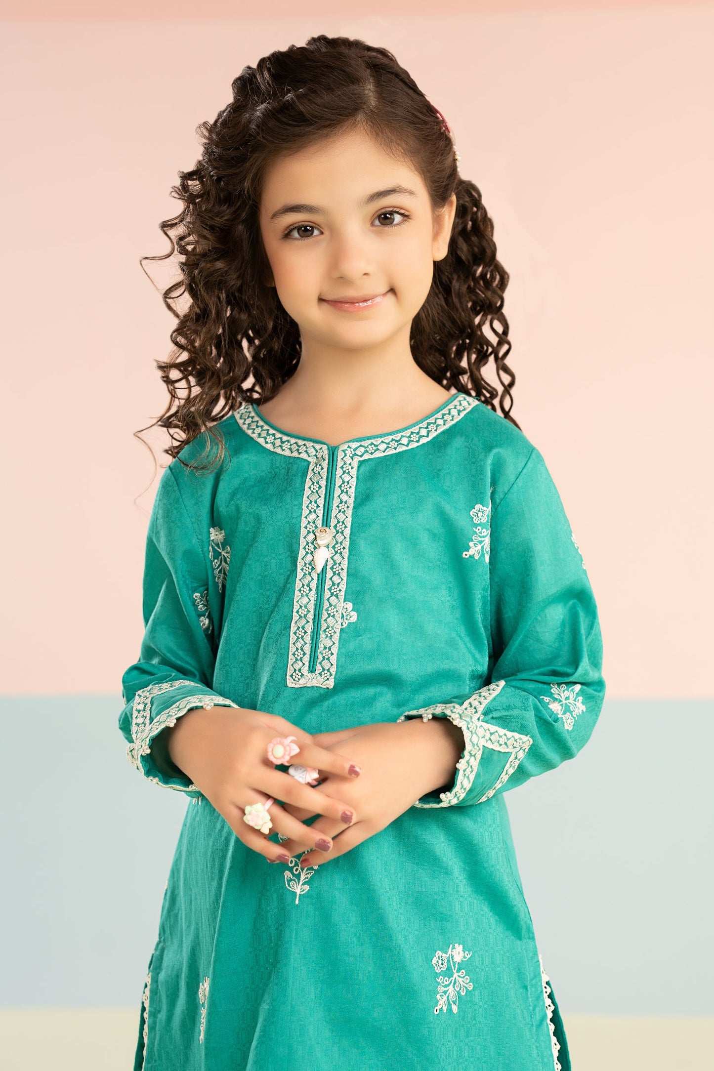 2 Piece Embroidered Dobby Lawn Suit