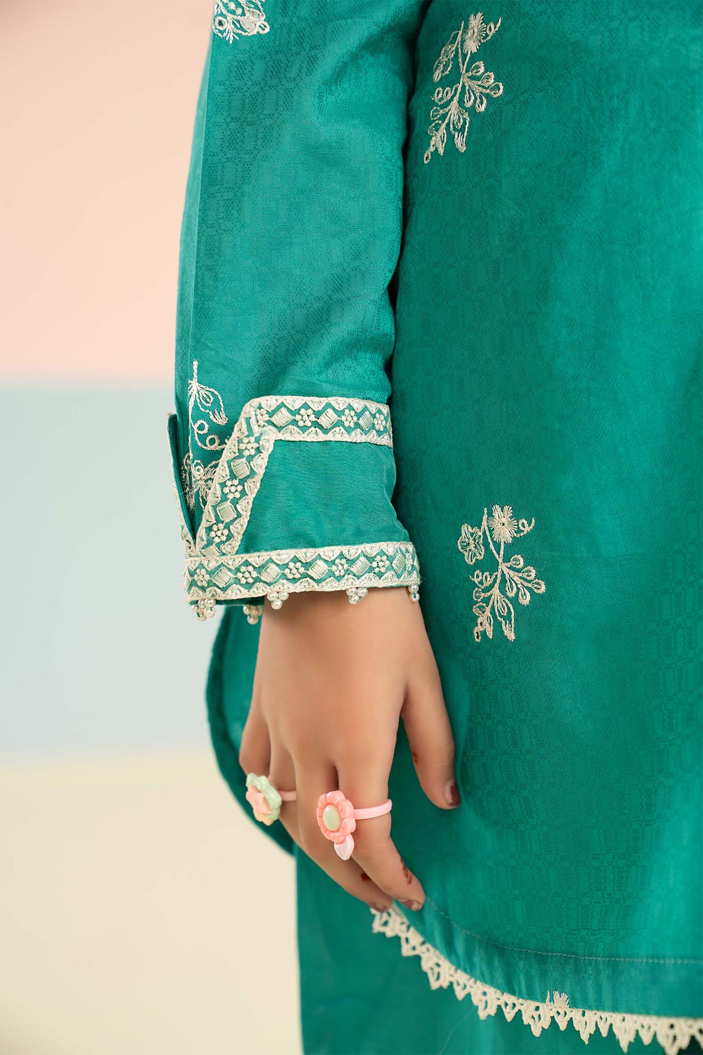 2 Piece Embroidered Dobby Lawn Suit