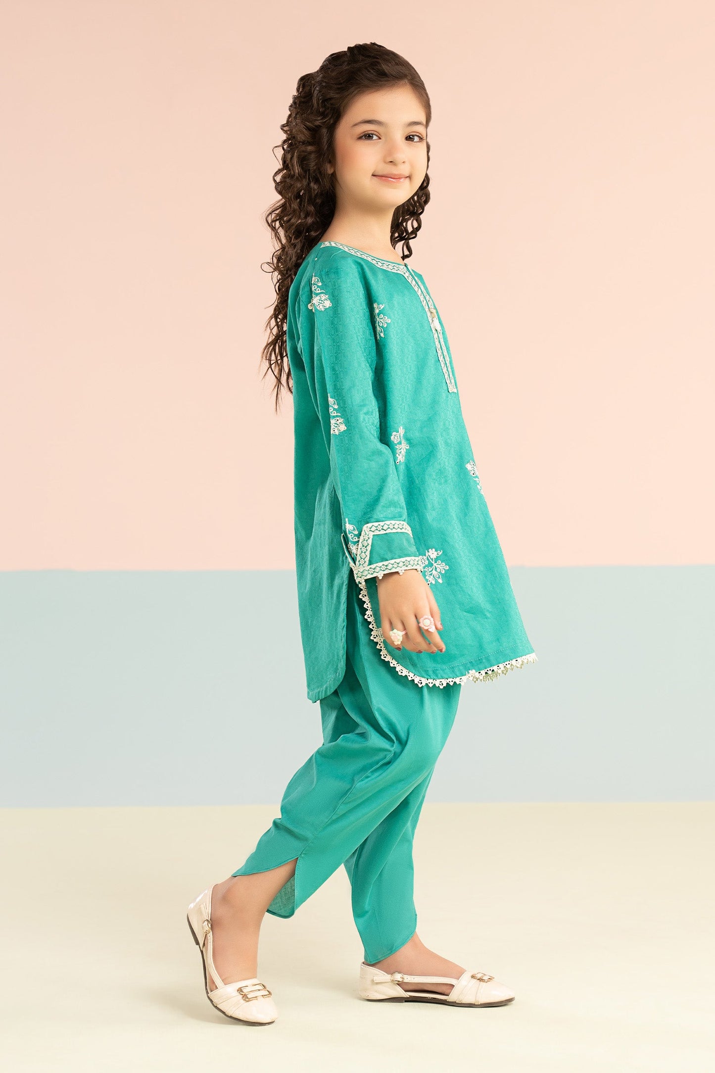 2 Piece Embroidered Dobby Lawn Suit