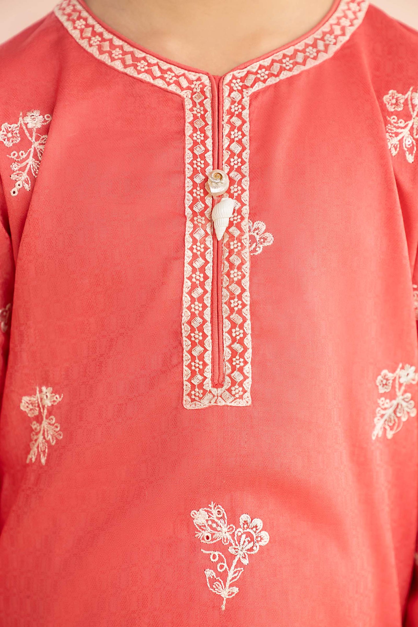 2 Piece Embroidered Dobby Lawn Suit