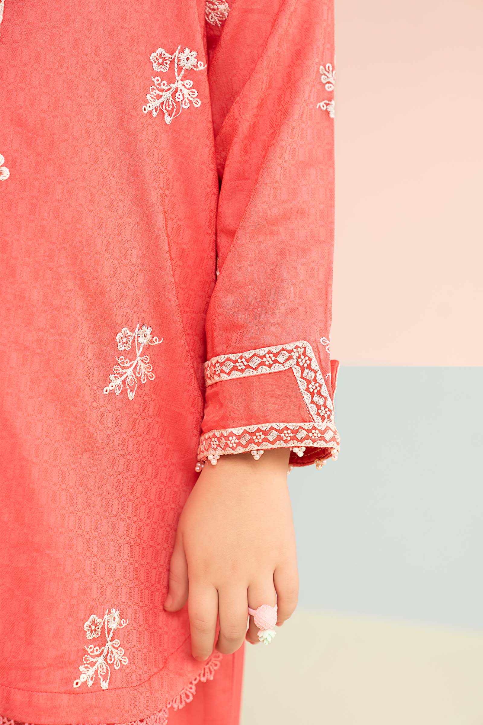 2 Piece Embroidered Dobby Lawn Suit