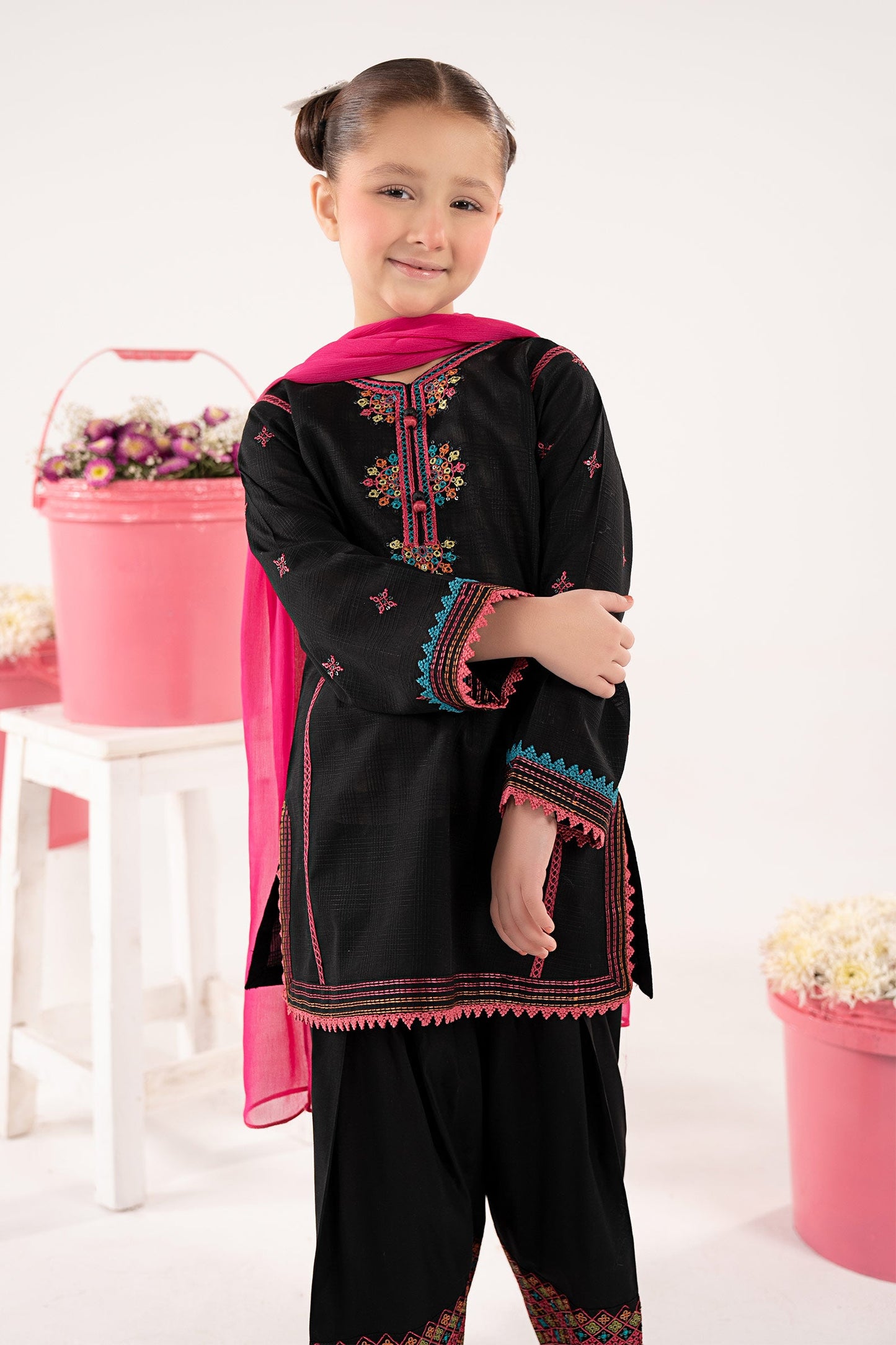 3 Piece Embroidered Cotton Suit