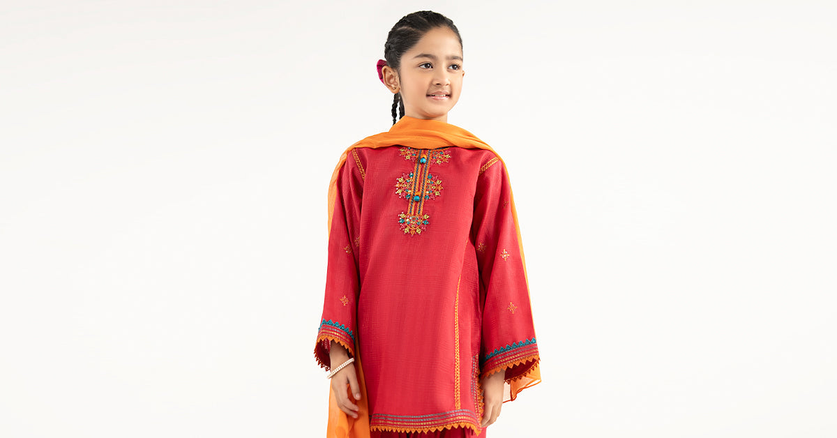 3 Piece Embroidered Cotton Suit