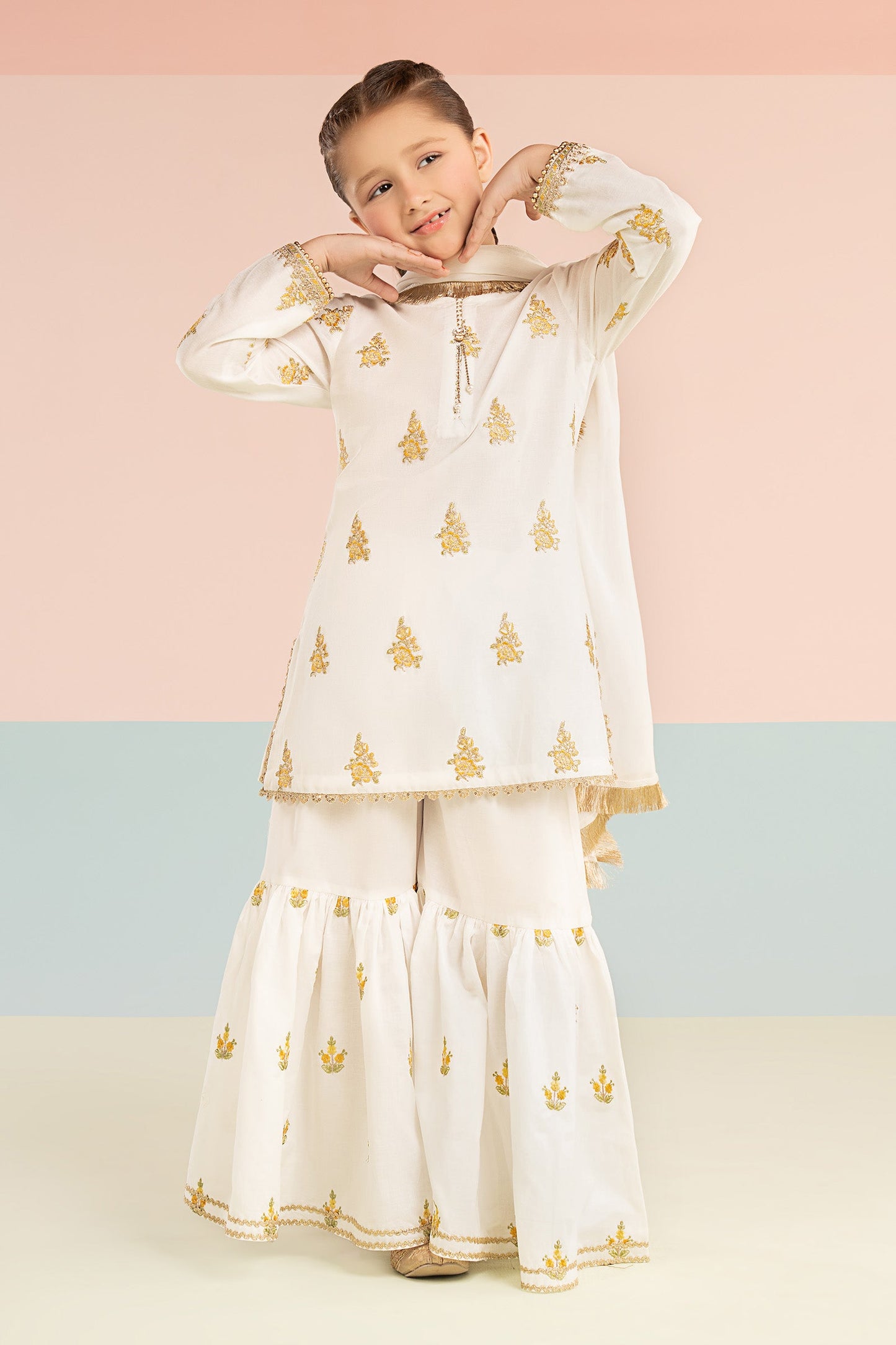 3 Piece Embroidered Dobby Lawn Suit