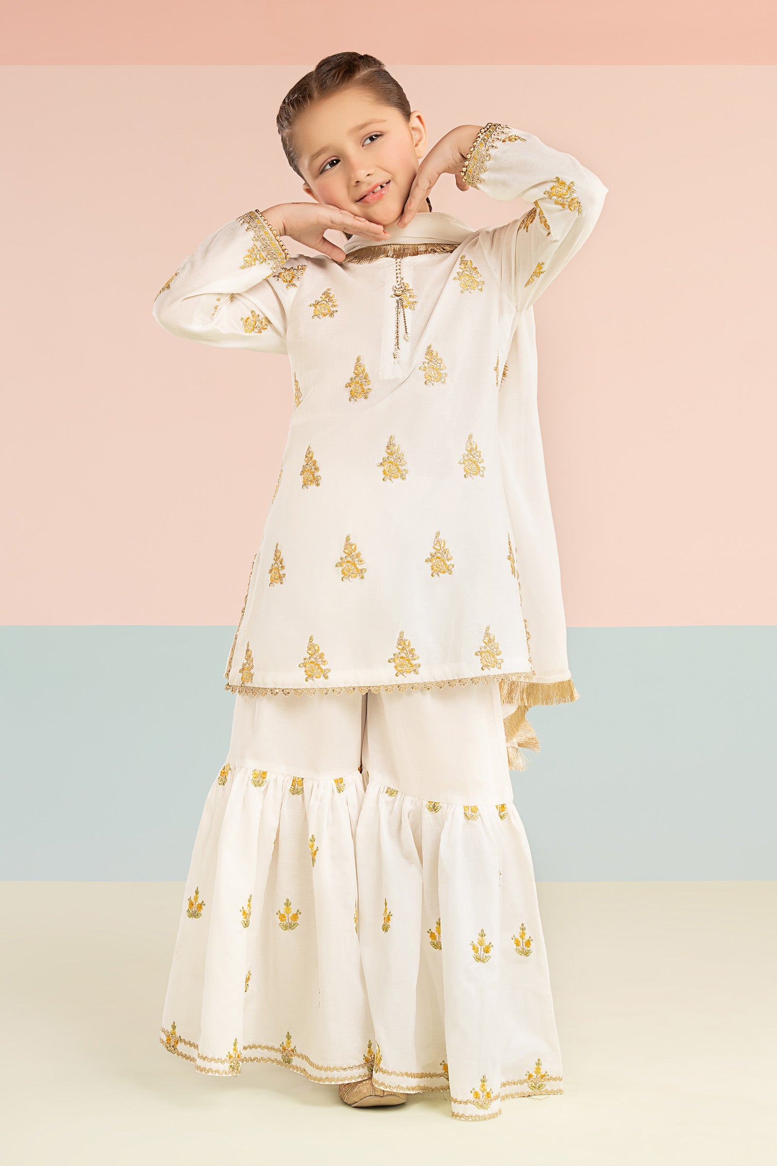 3 Piece Embroidered Dobby Lawn Suit